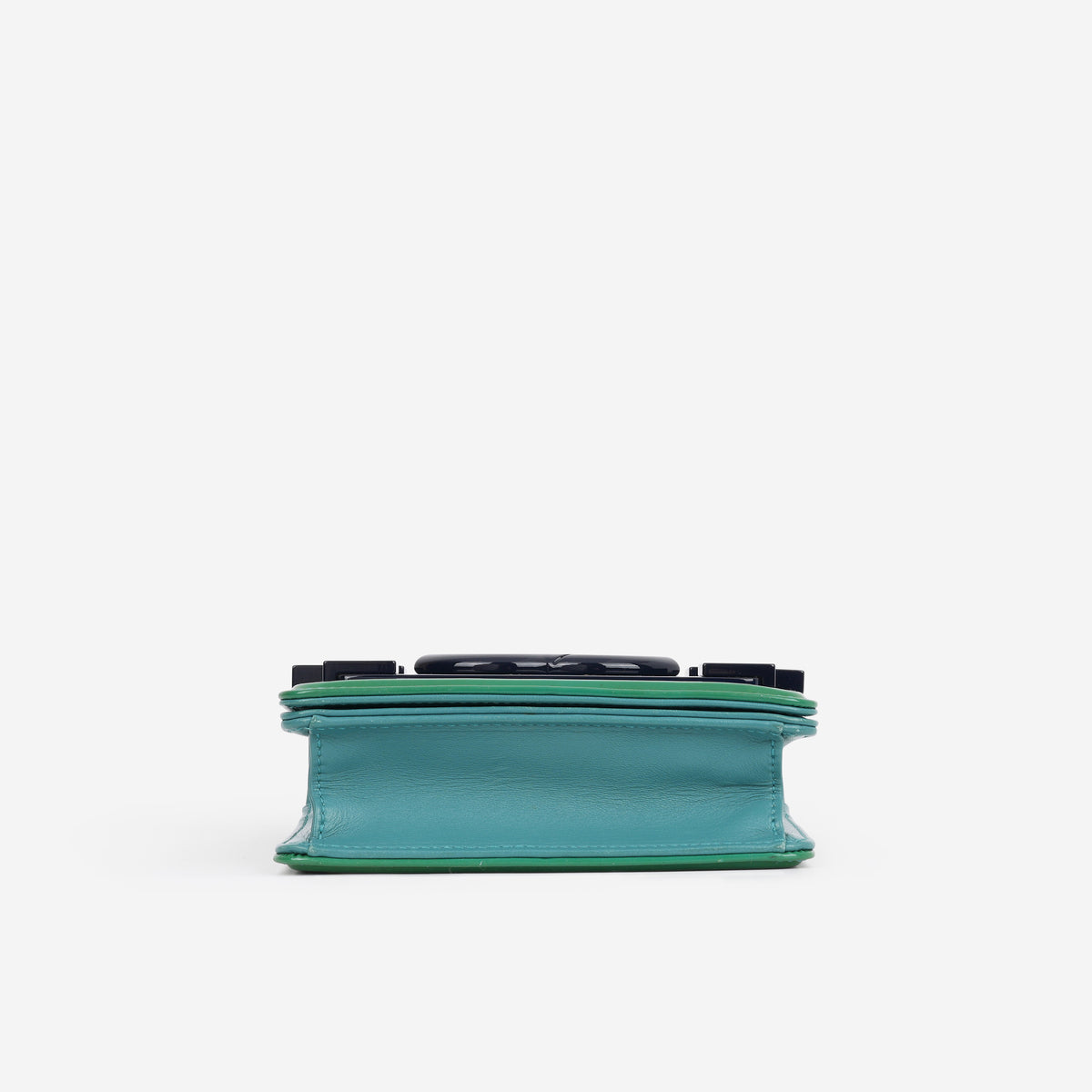 Chanel Brick Boy Bag - Green / Blue Ombre Patent | Silver Hardware