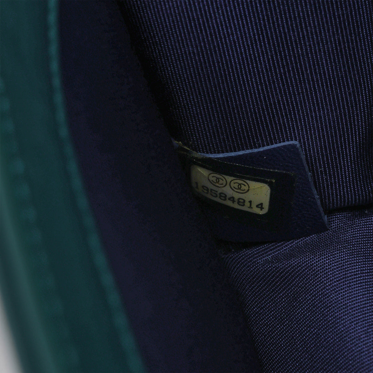 Chanel Brick Boy Bag - Green / Blue Ombre Patent | Silver Hardware