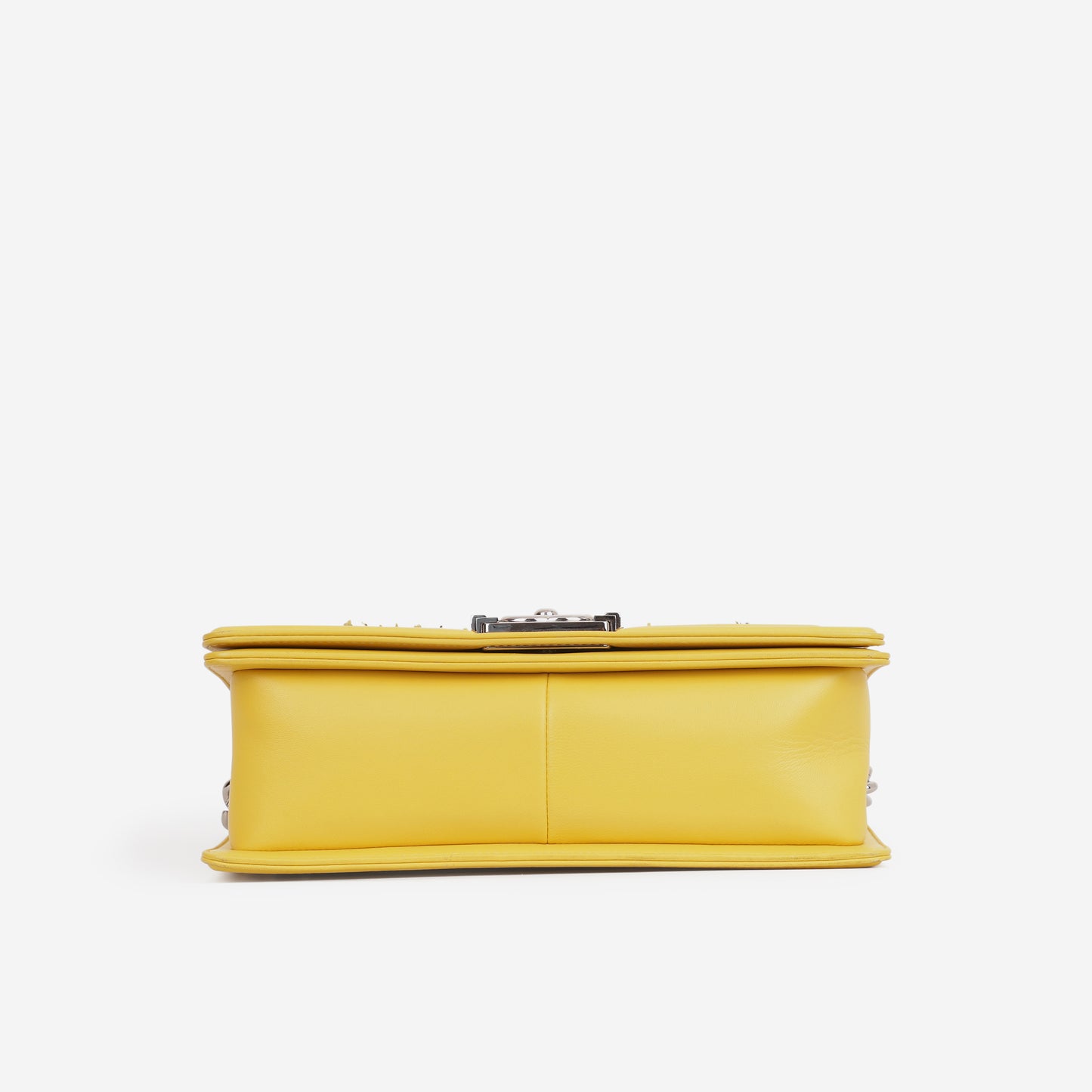 Chanel Old Medium Boy Bag - Yellow Tweed / Lambskin | Silver Hardware