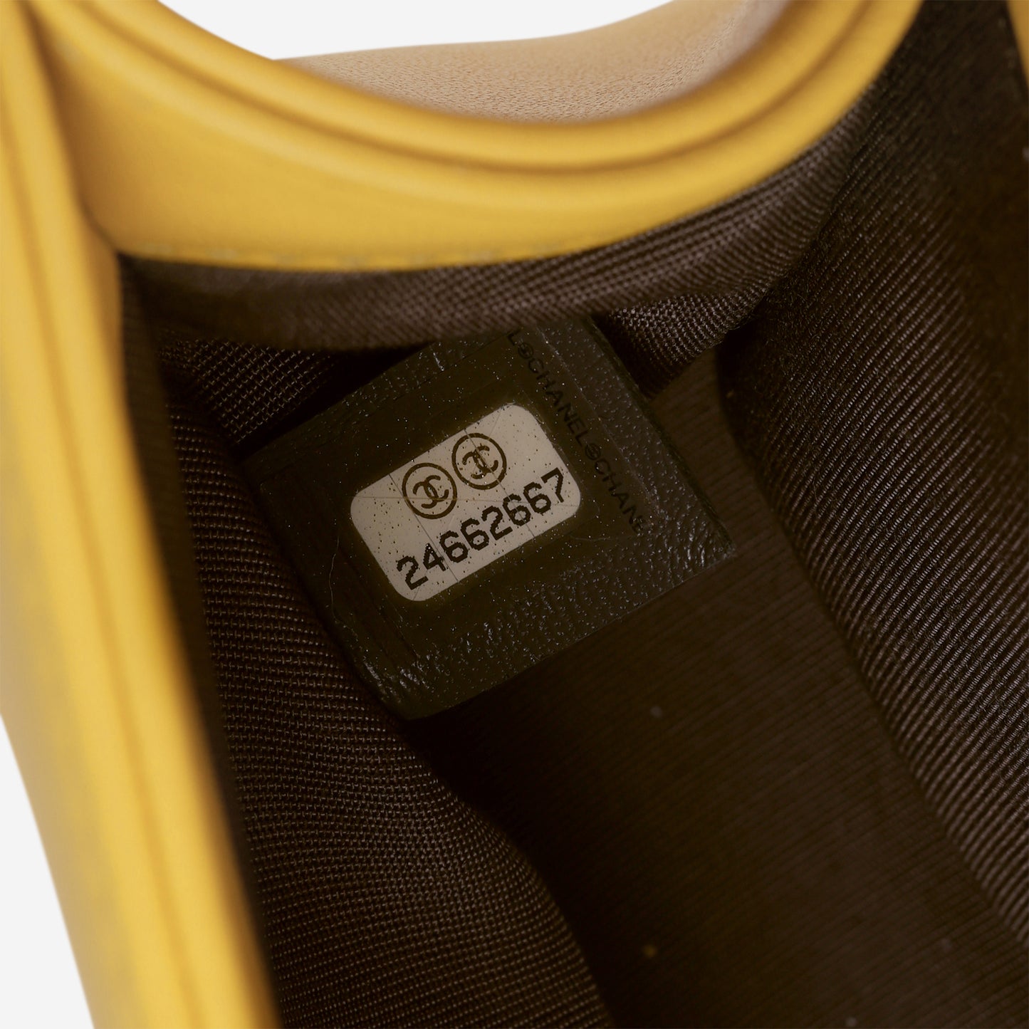 Chanel Old Medium Boy Bag - Yellow Tweed / Lambskin | Silver Hardware