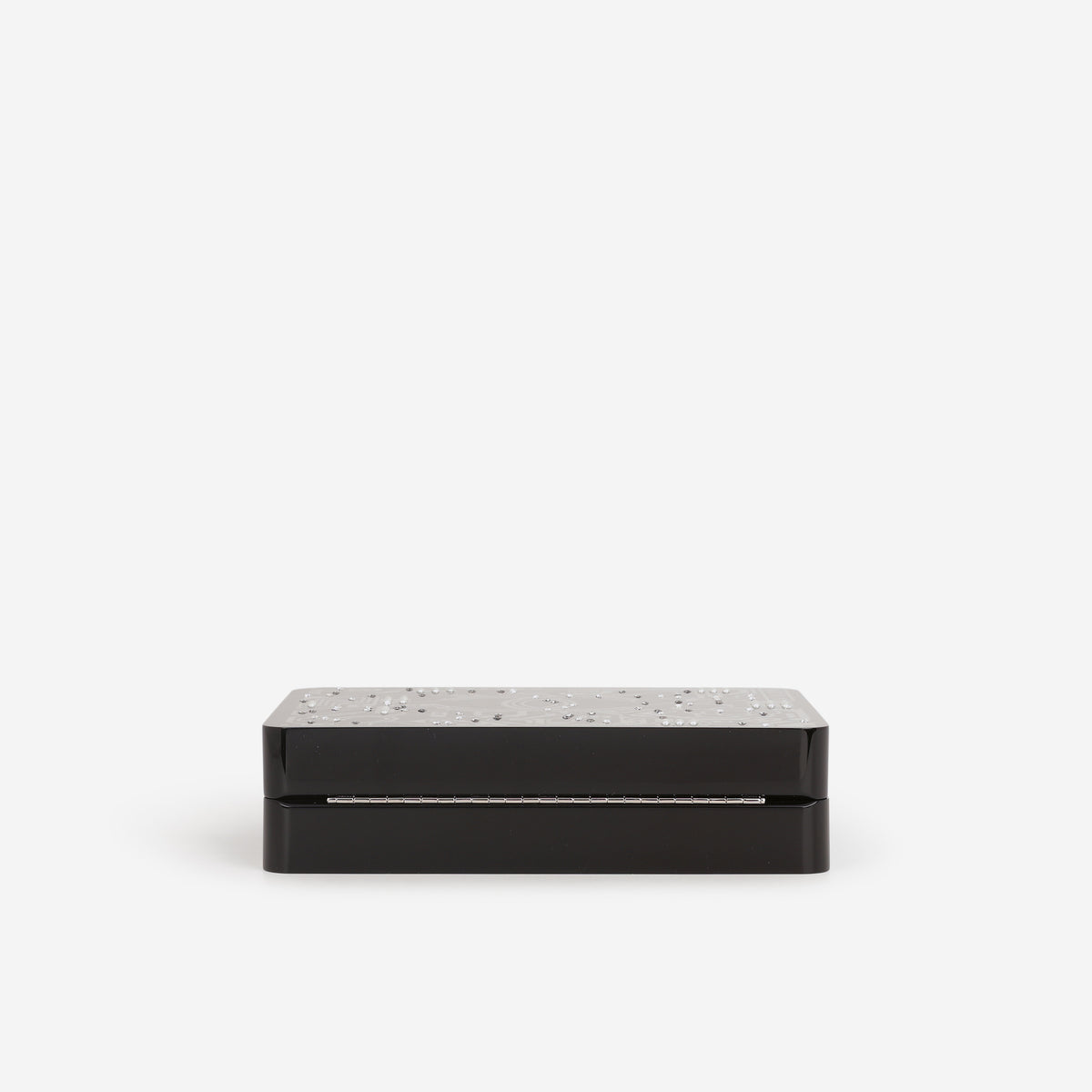 Chanel CC Chip Minaudiere - Black Strass / Acrylic | Silver Hardware