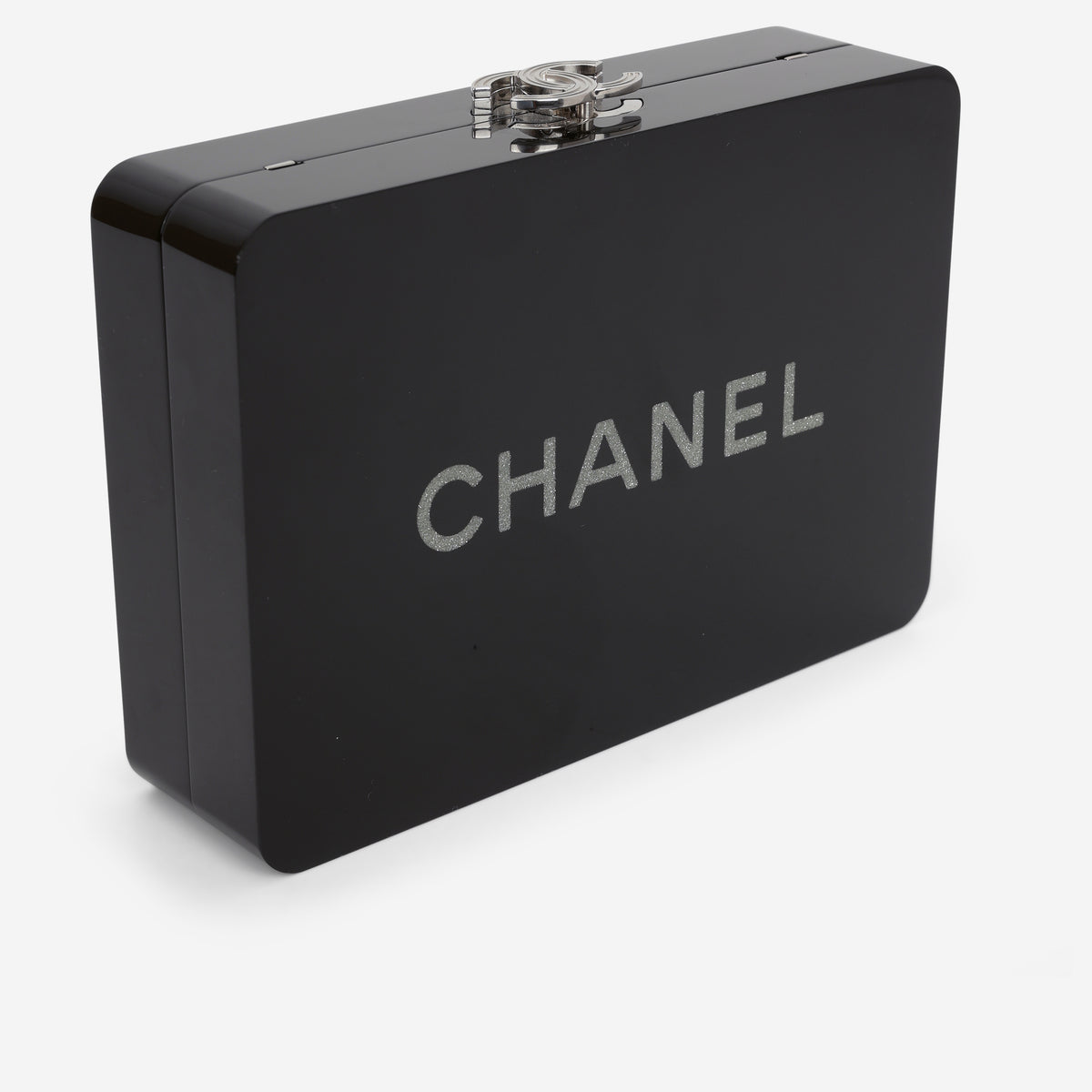 Chanel CC Chip Minaudiere - Black Strass / Acrylic | Silver Hardware