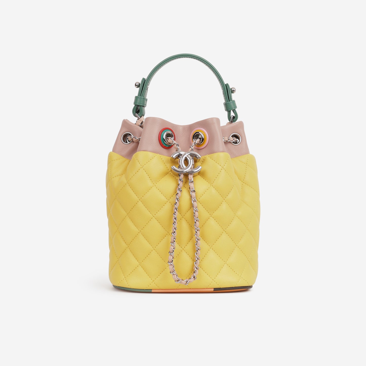 Chanel Paris Cuba Bucket Bag - Yellow / Multi Lambskin | Silver Hardware