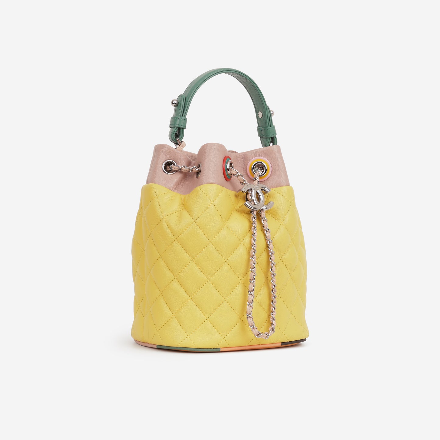 Chanel Paris Cuba Bucket Bag - Yellow / Multi Lambskin | Silver Hardware