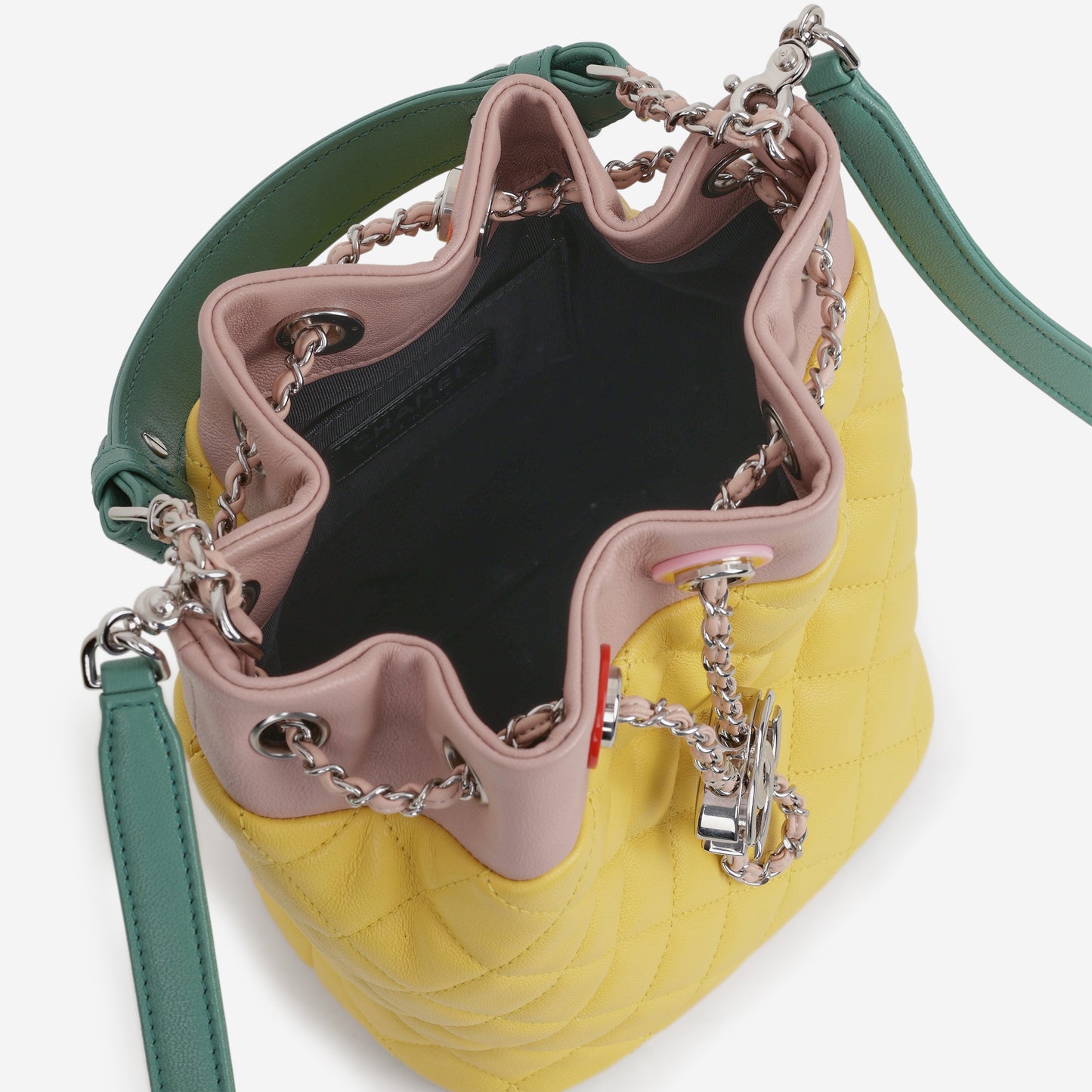 Chanel Paris Cuba Bucket Bag - Yellow / Multi Lambskin | Silver Hardware