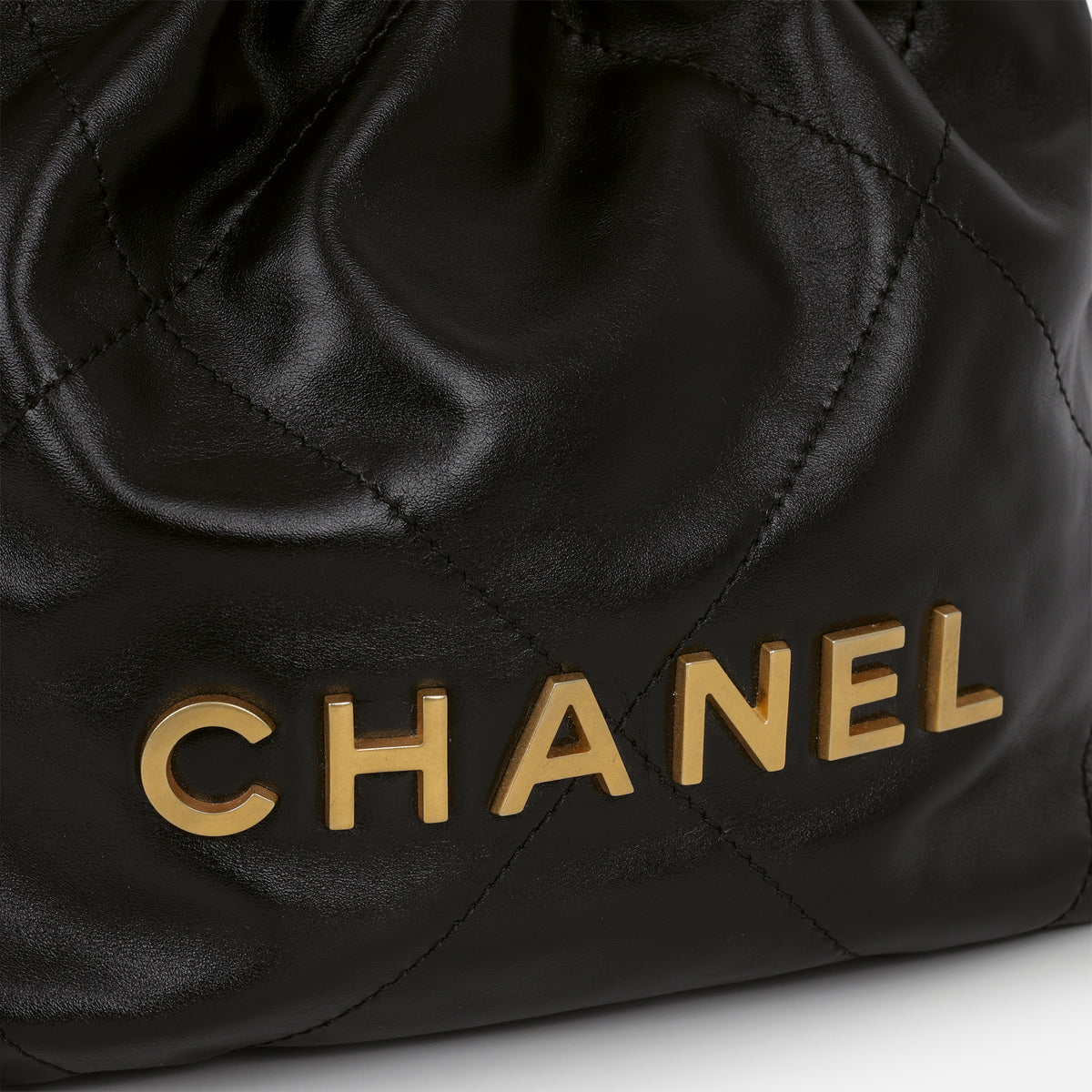Chanel 22 Mini Hobo - Black Calfskin | Aged Gold Hardware