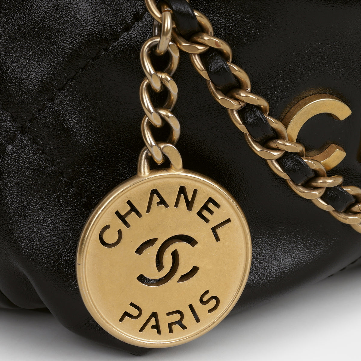 Chanel 22 Mini Hobo - Black Calfskin | Aged Gold Hardware