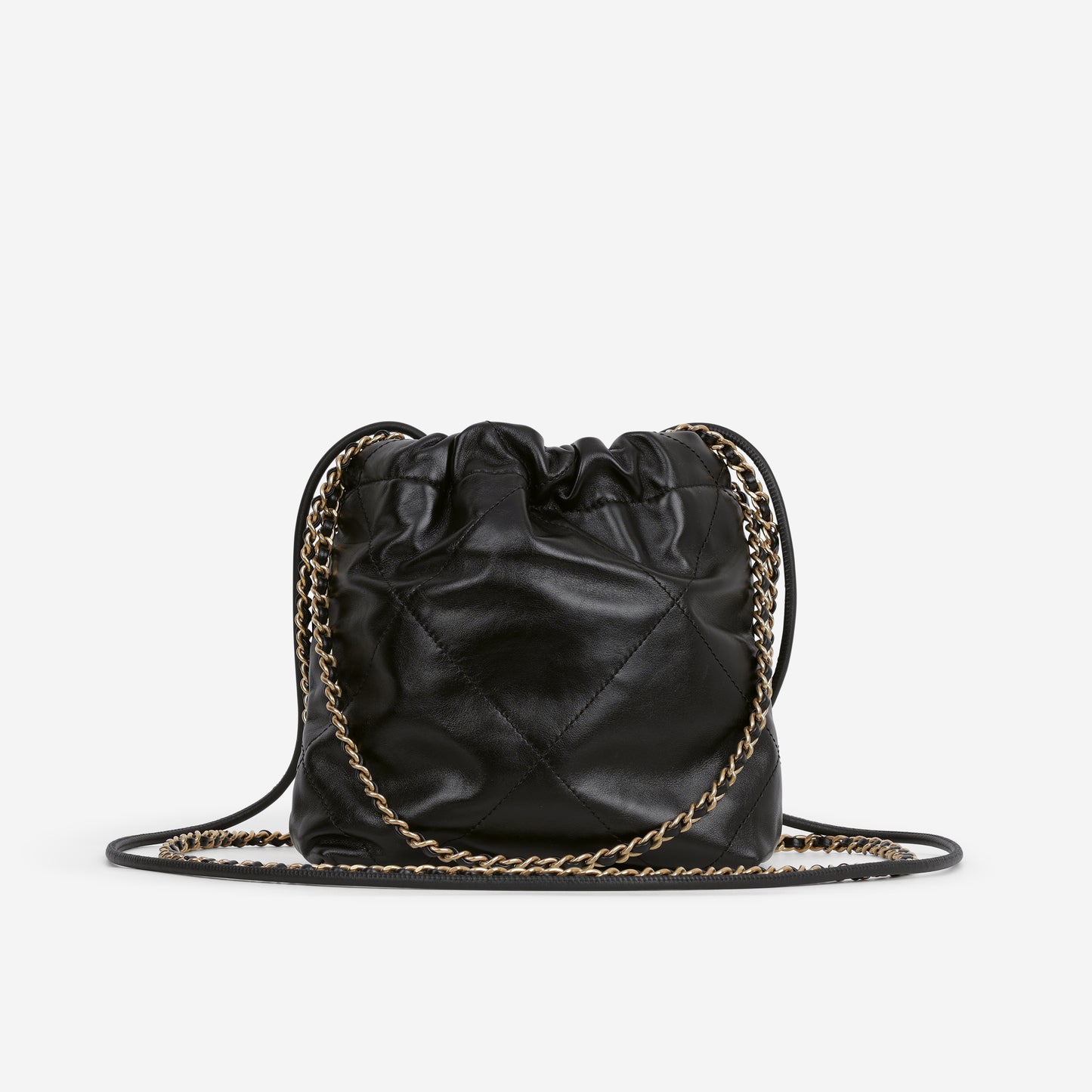 Chanel 22 Mini Hobo - Black Calfskin | Aged Gold Hardware