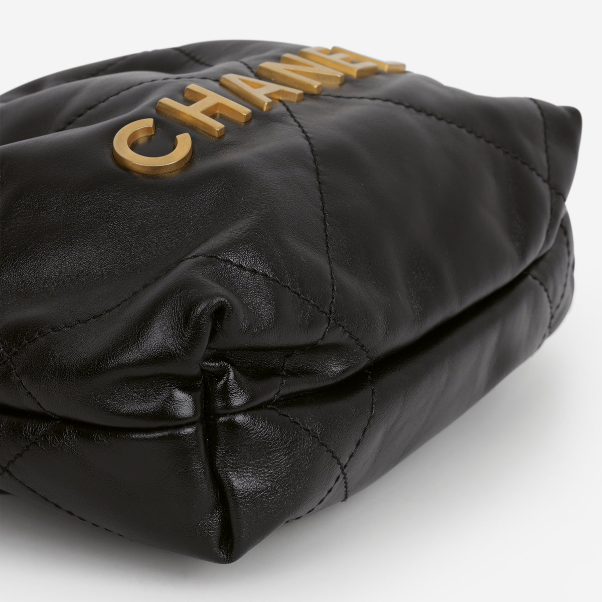 Chanel 22 Mini Hobo - Black Calfskin | Aged Gold Hardware