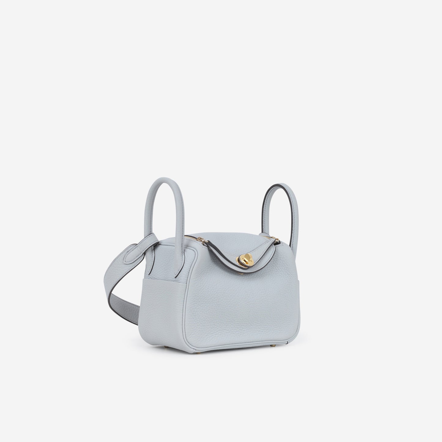 Hermès Mini Lindy - Bleu Pale Clemence | Gold Hardware