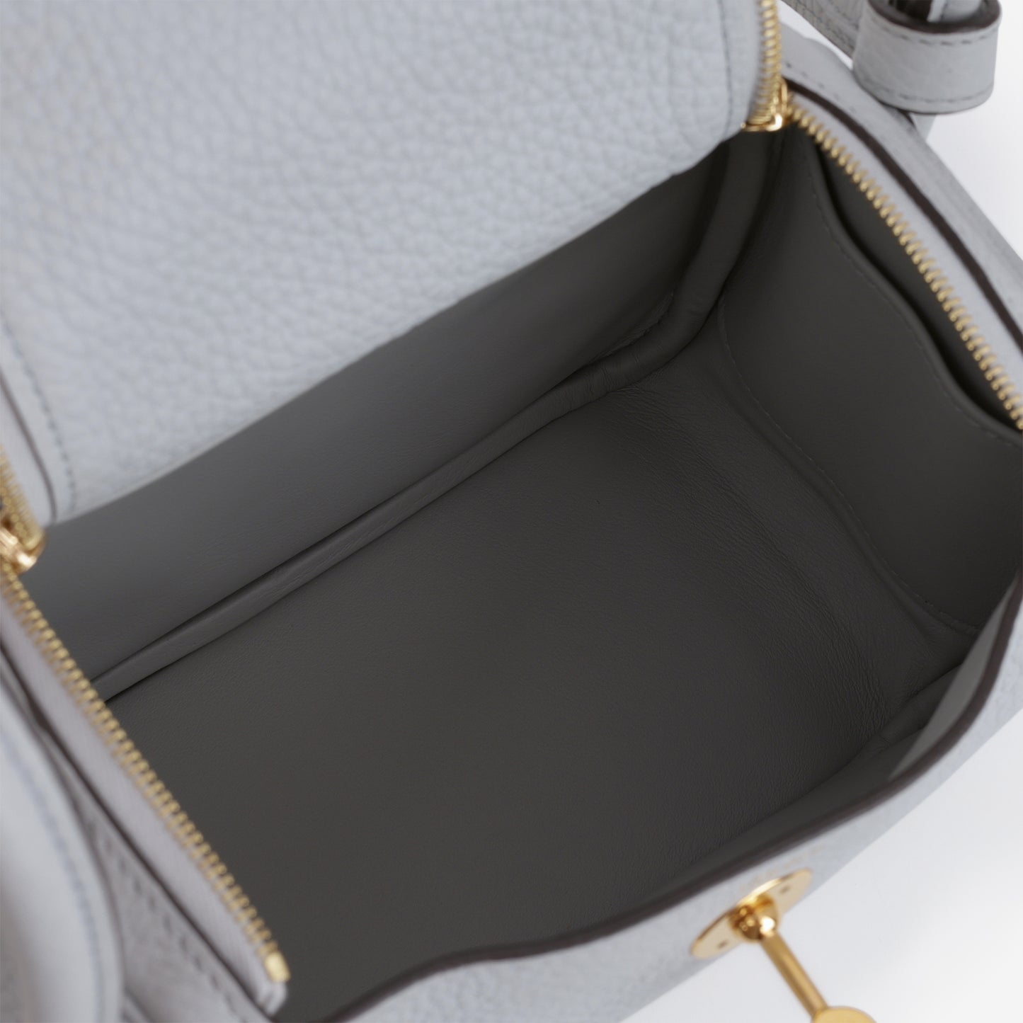 Hermès Mini Lindy - Bleu Pale Clemence | Gold Hardware