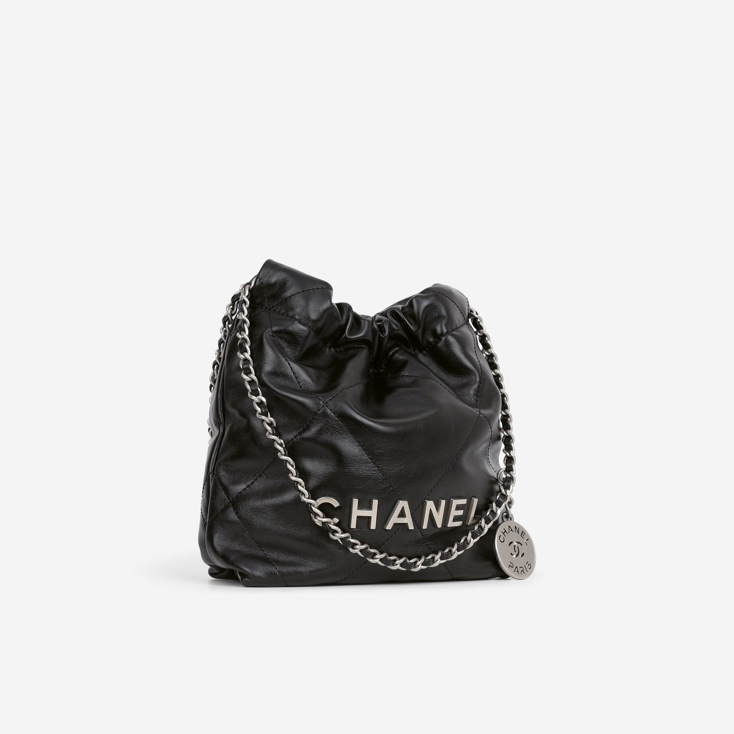 Chanel 22 Mini Hobo - Black Calfskin | Silver Hardware