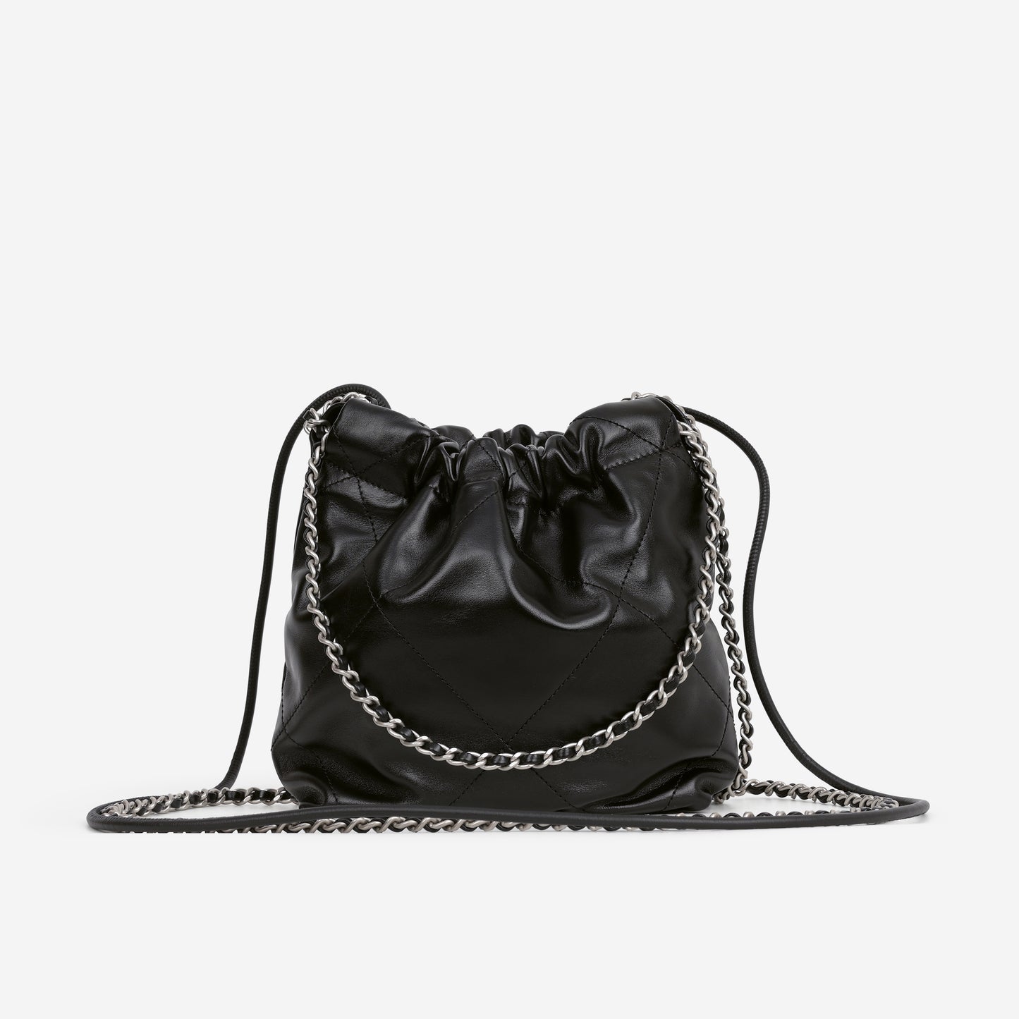 Chanel 22 Mini Hobo - Black Calfskin | Silver Hardware