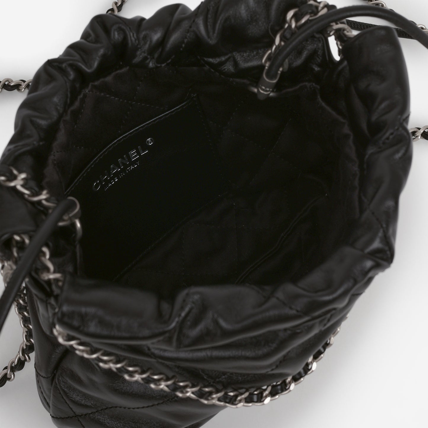 Chanel 22 Mini Hobo - Black Calfskin | Silver Hardware