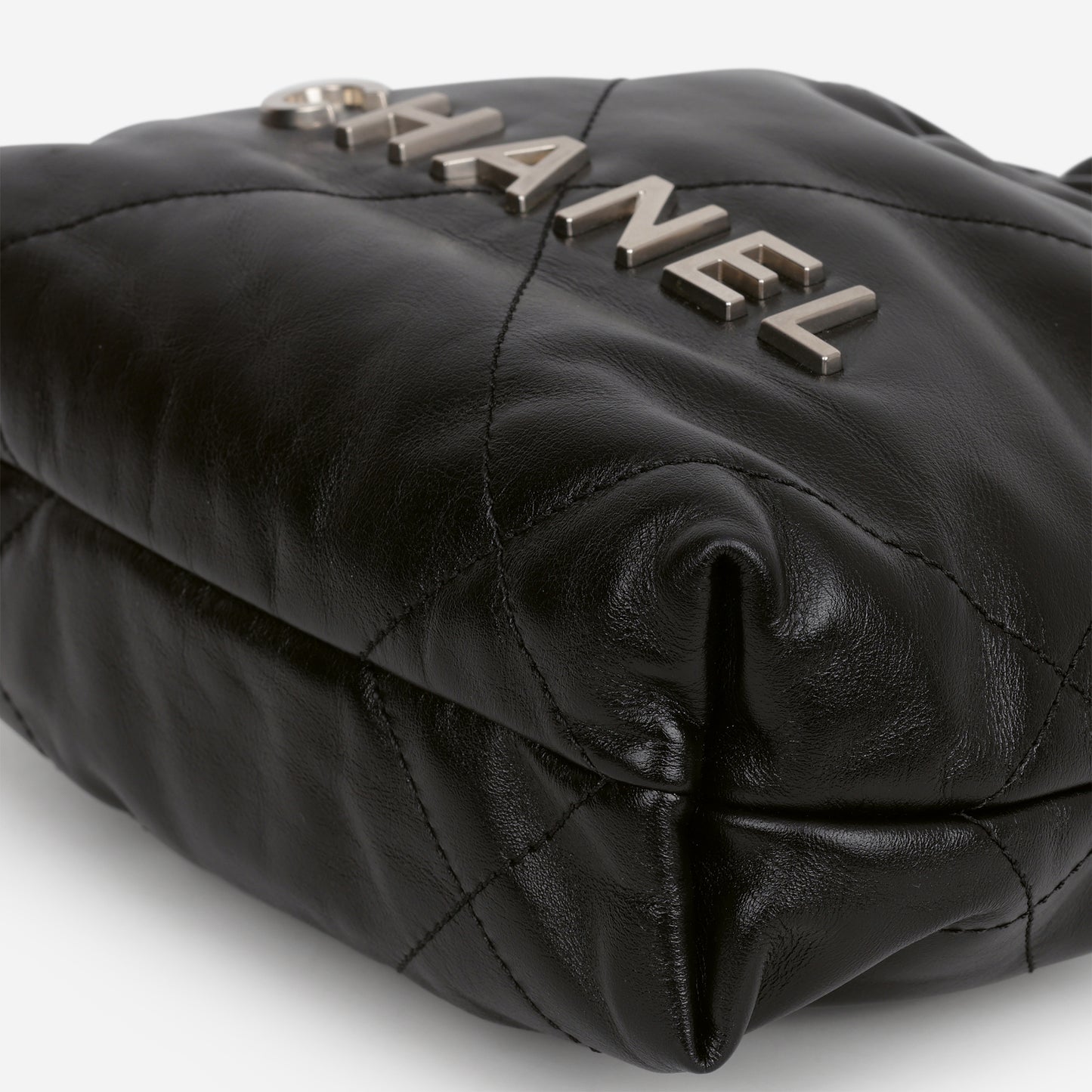 Chanel 22 Mini Hobo - Black Calfskin | Silver Hardware