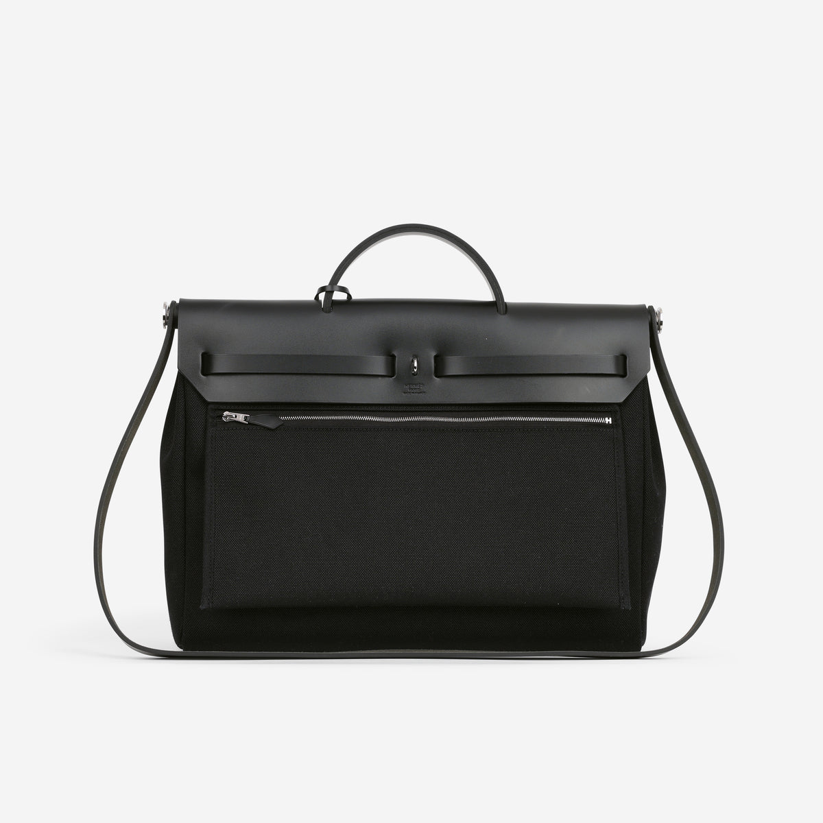 Hermès Herbag 39 - Black Canvas / Hunter Leather | Palladium Hardware