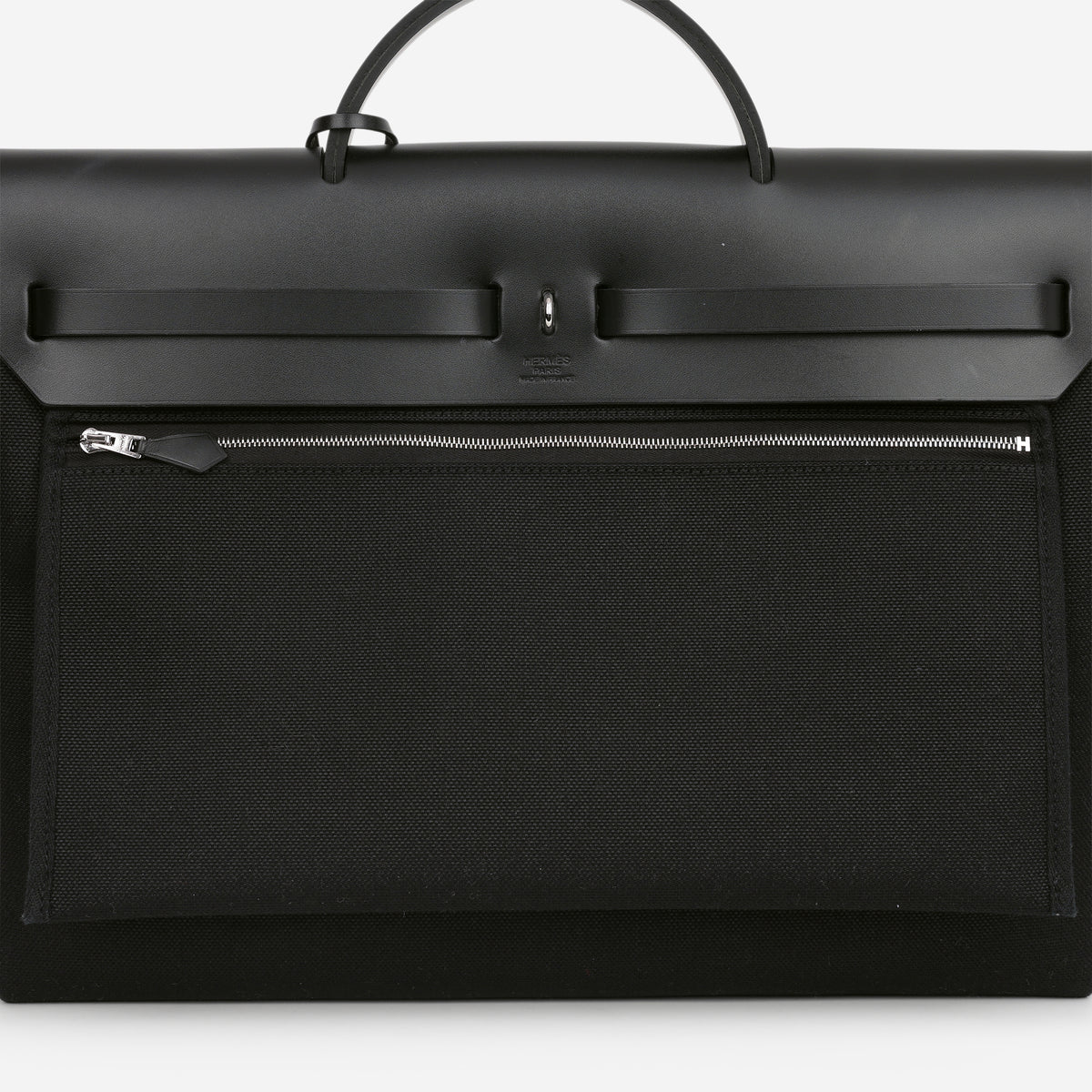 Hermès Herbag 39 - Black Canvas / Hunter Leather | Palladium Hardware