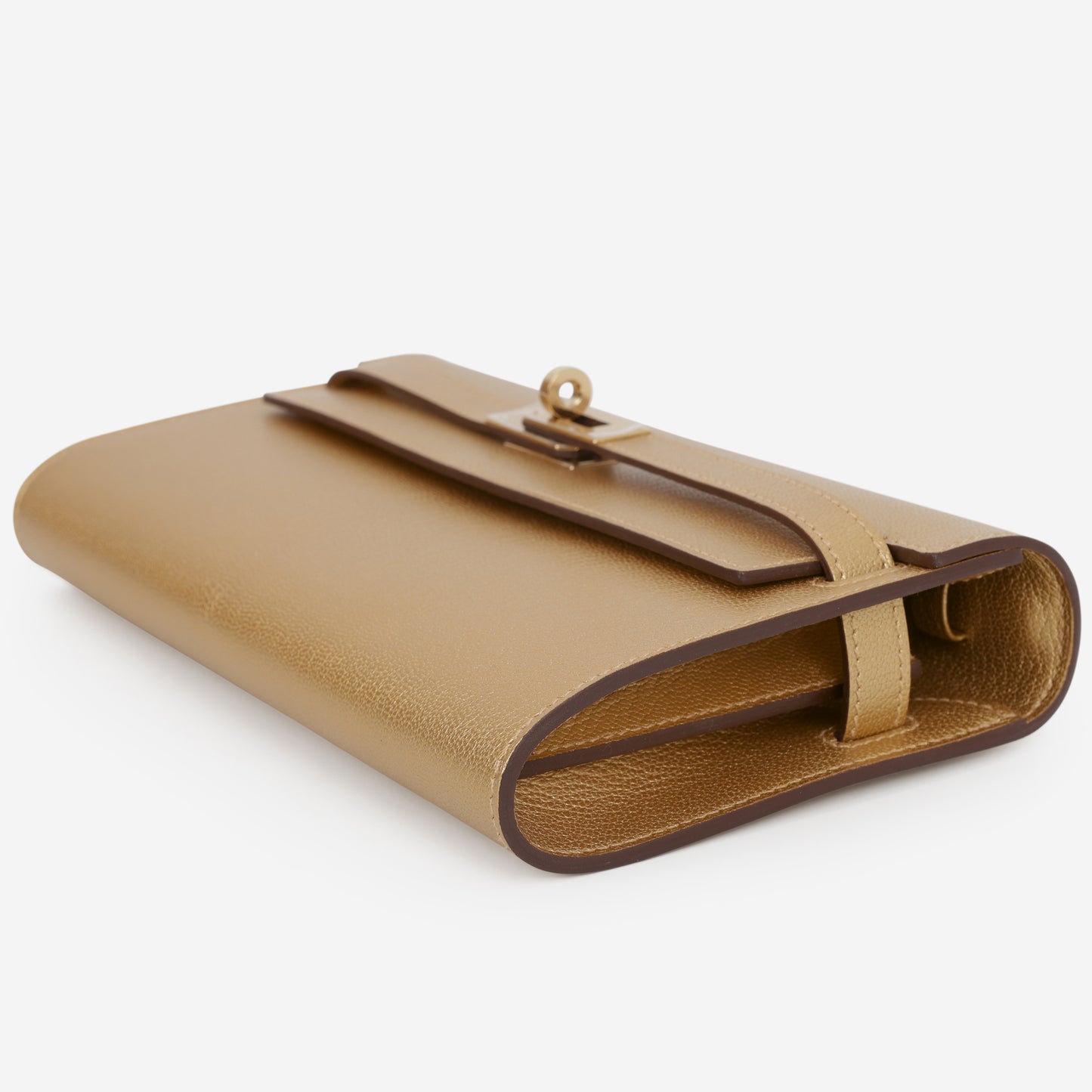 Hermès Kelly To Go Wallet - Doré Chevre Chamkilight  | Permabrass Hardware