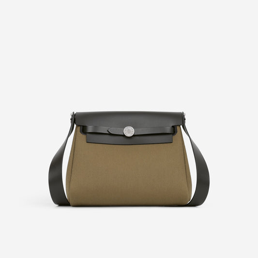 Hermès Mini Herbag 20 - Vert Olive Toile / Kaki Hunter | Palladium Hardware