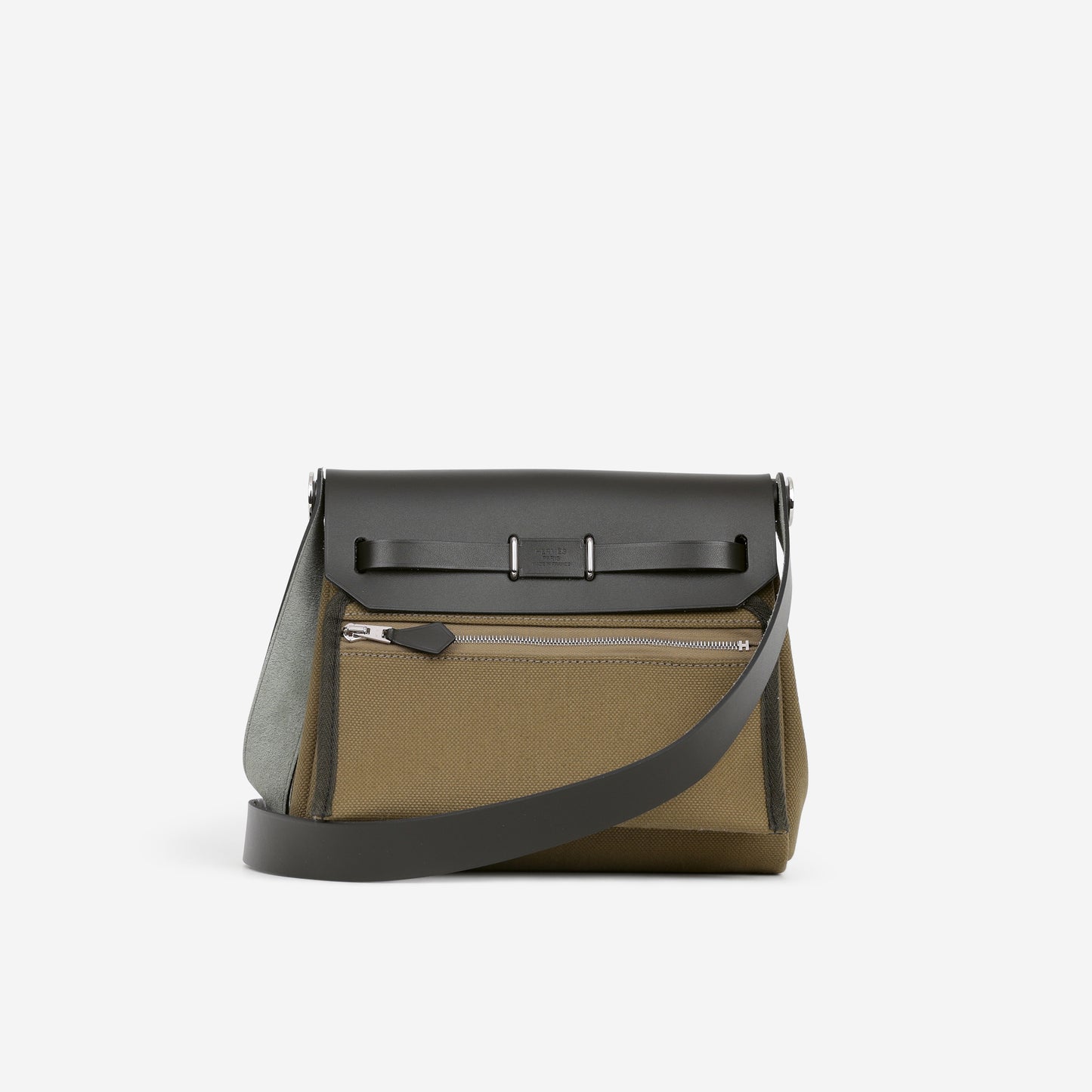 Hermès Mini Herbag 20 - Vert Olive Toile / Kaki Hunter | Palladium Hardware