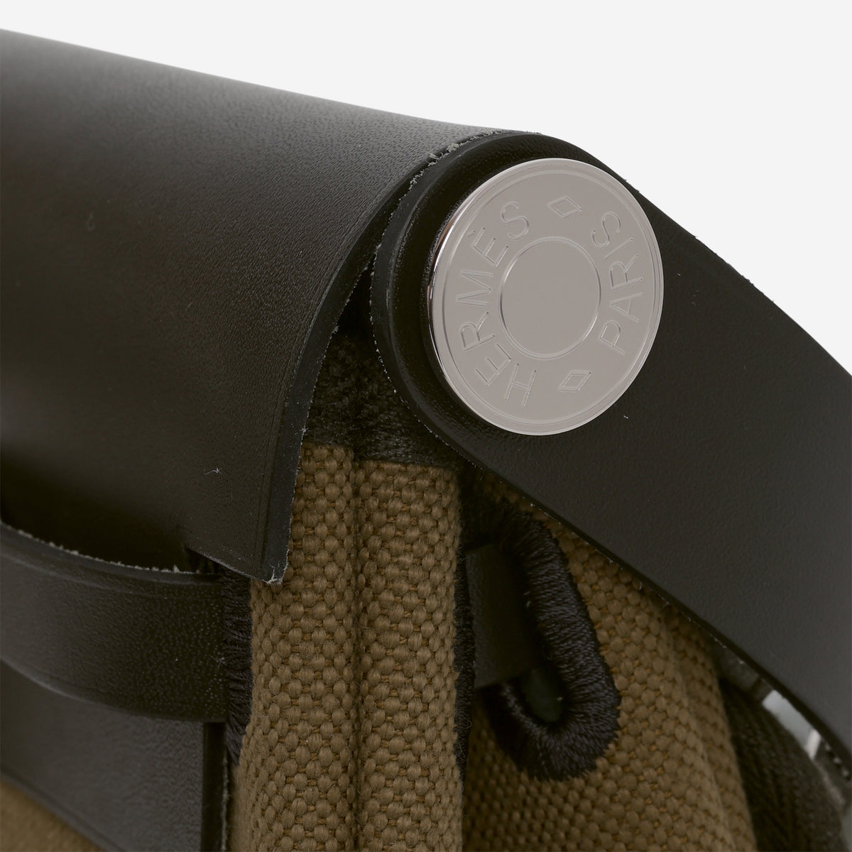 Hermès Mini Herbag 20 - Vert Olive Toile / Kaki Hunter | Palladium Hardware