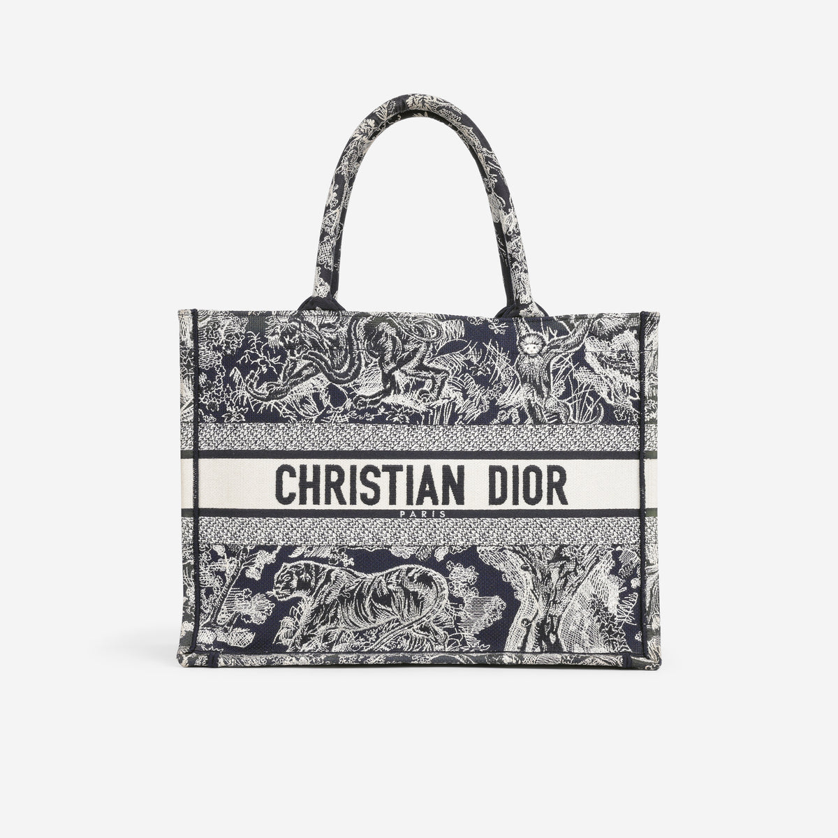 Dior Small Book Tote - Navy Oblique Jacquard