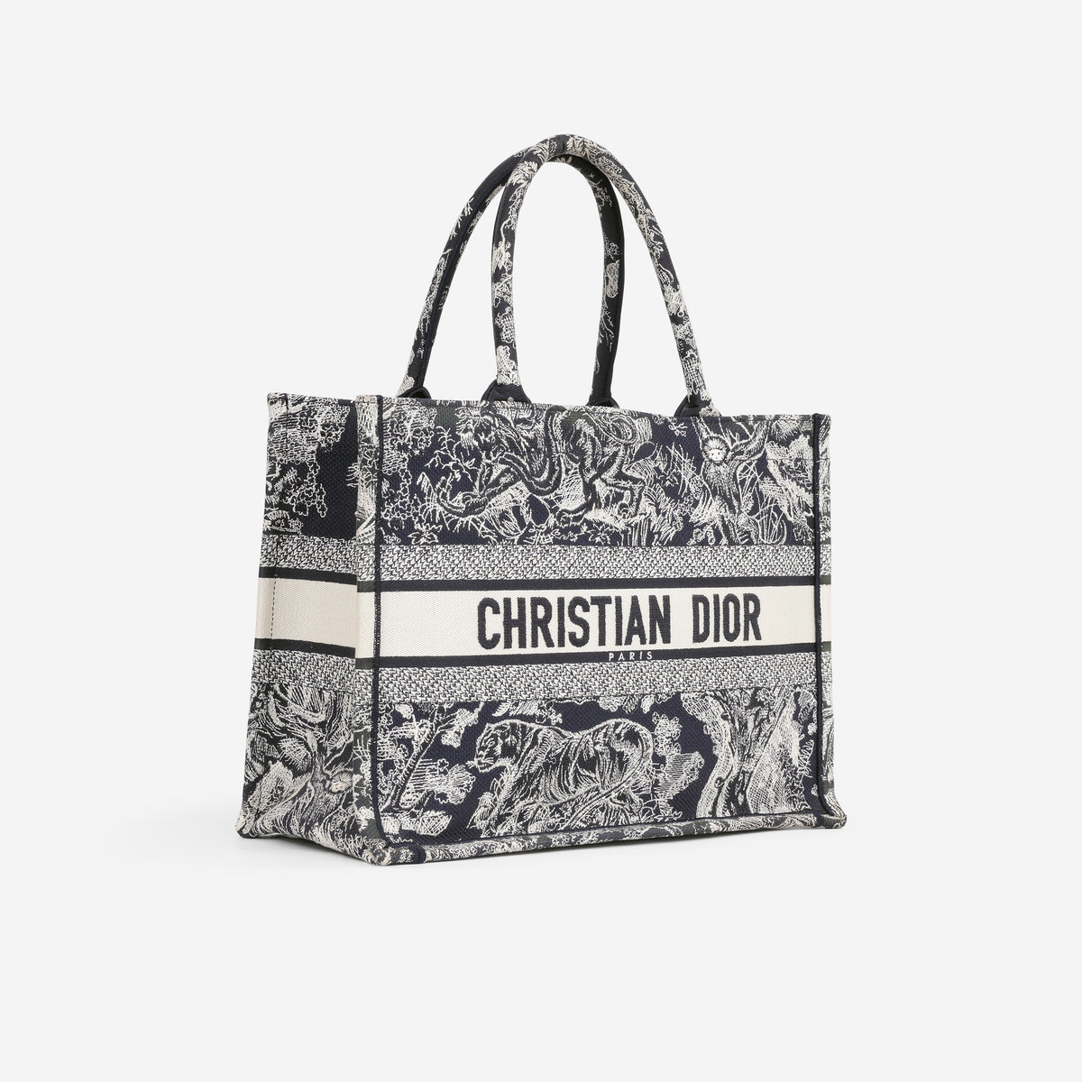 Dior Small Book Tote - Navy Oblique Jacquard