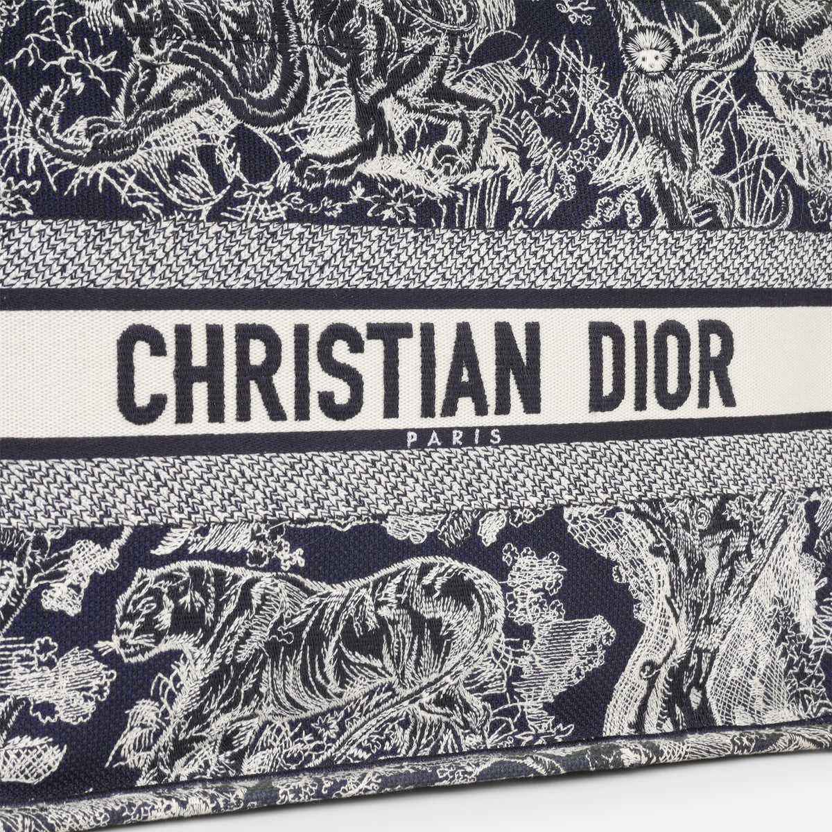 Dior Small Book Tote - Navy Oblique Jacquard