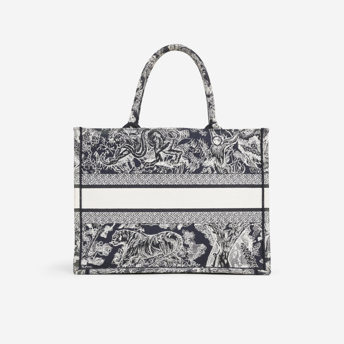 Dior Small Book Tote - Navy Oblique Jacquard