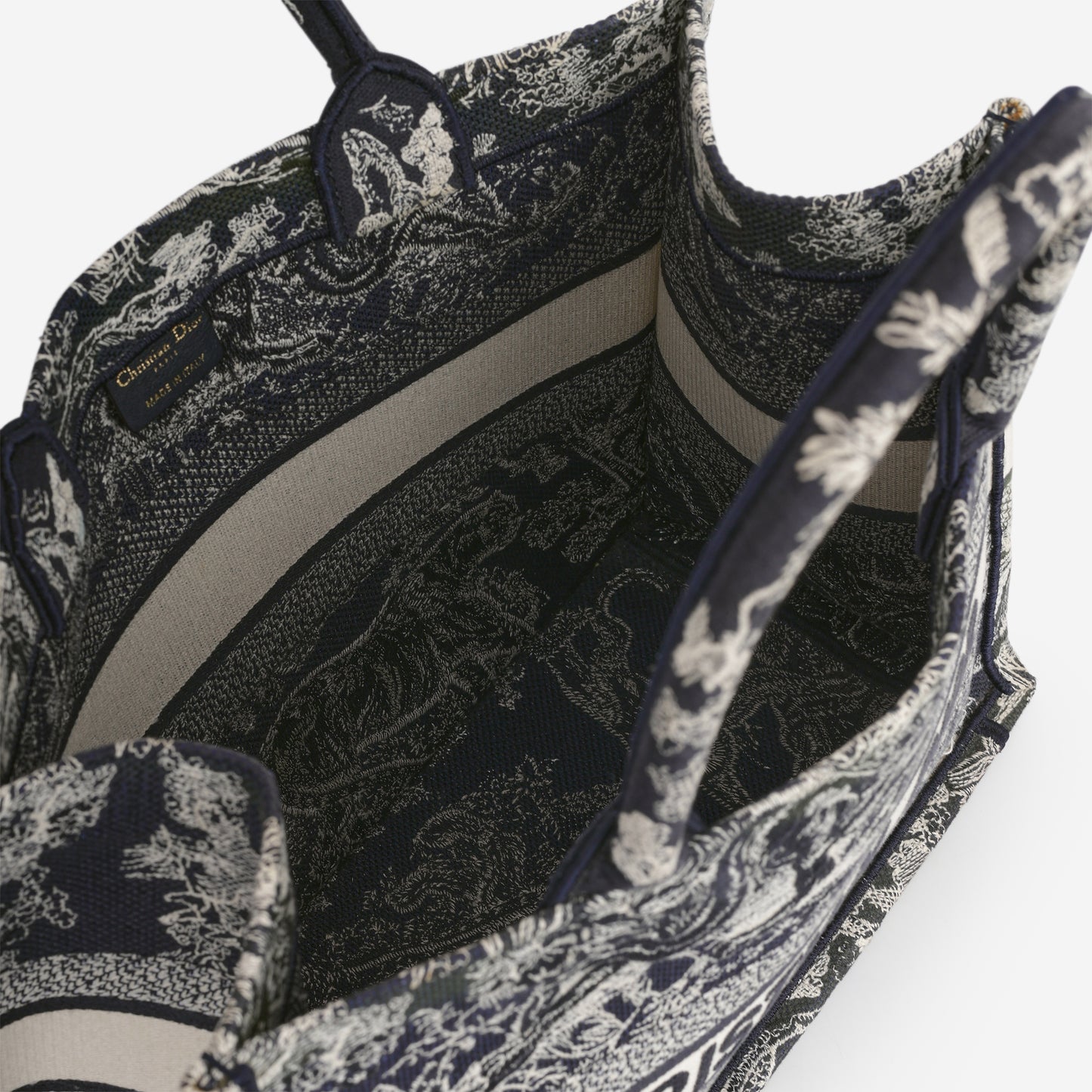 Dior Small Book Tote - Navy Oblique Jacquard