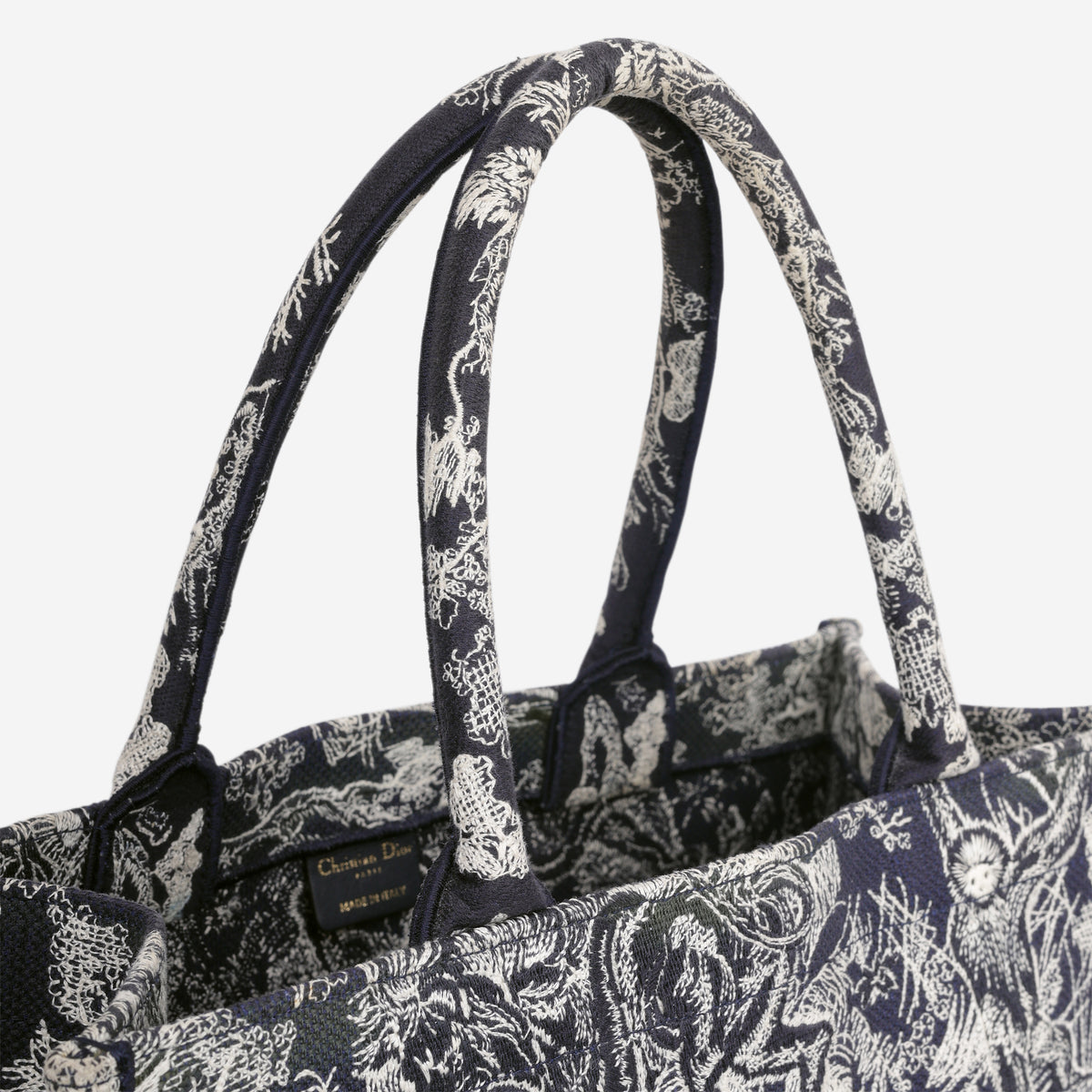 Dior Small Book Tote - Navy Oblique Jacquard