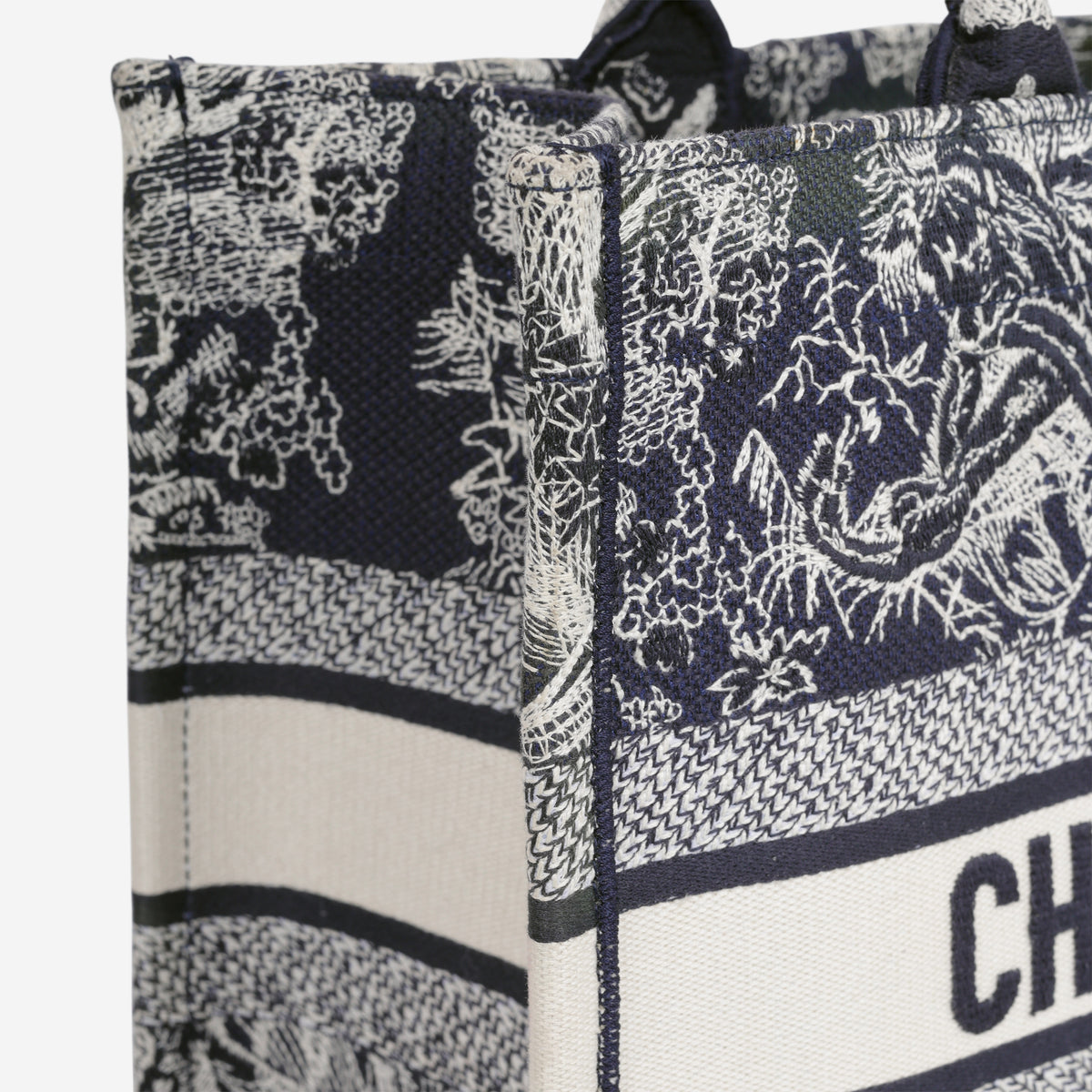 Dior Small Book Tote - Navy Oblique Jacquard