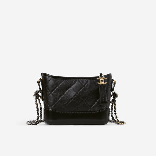 Chanel Small Gabrielle Bag - Black Aged Lambskin / Calfskin | Mixed Hardware