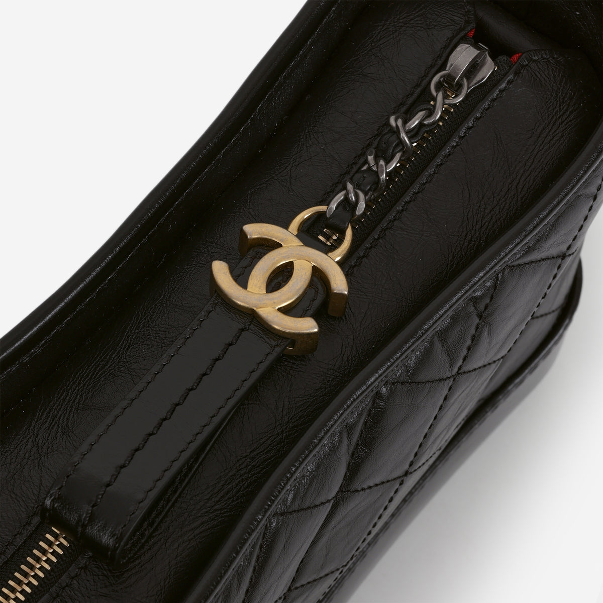Chanel Small Gabrielle Bag - Black Aged Lambskin / Calfskin | Mixed Hardware