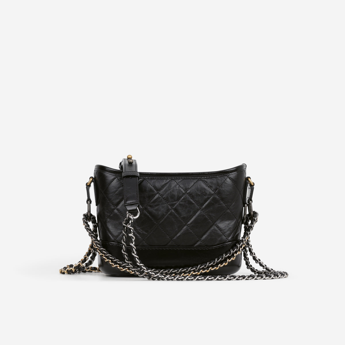 Chanel Small Gabrielle Bag - Black Aged Lambskin / Calfskin | Mixed Hardware