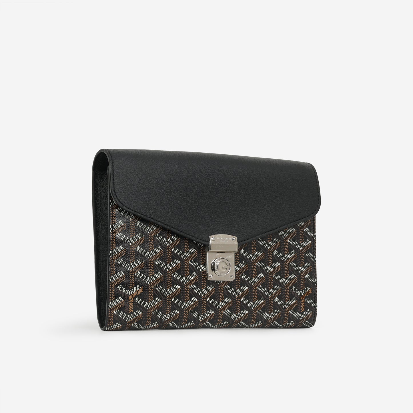 Goyard Chypre Wallet Pouch - Black Goyardine / Calfskin | Palladium Hardware