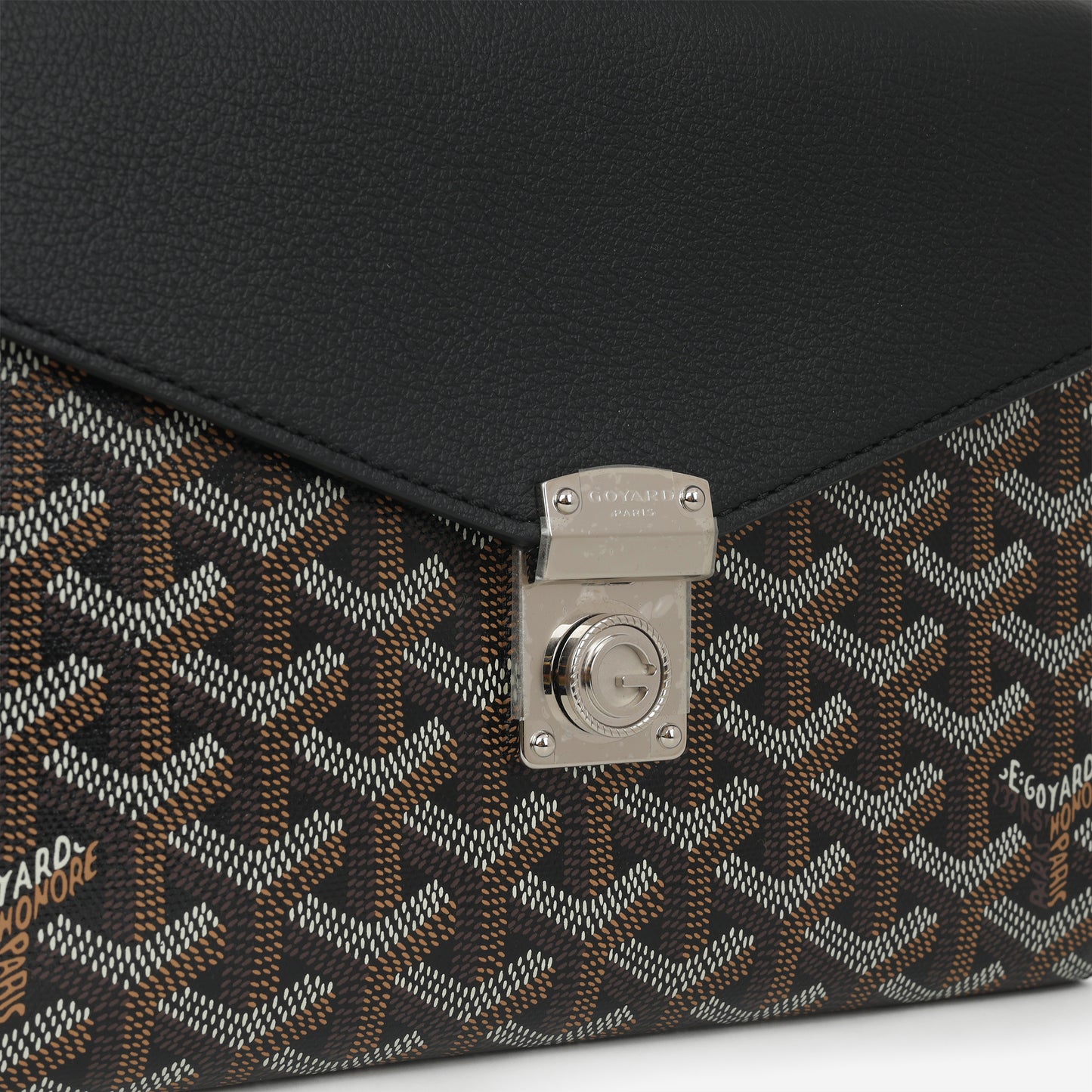 Goyard Chypre Wallet Pouch - Black Goyardine / Calfskin | Palladium Hardware