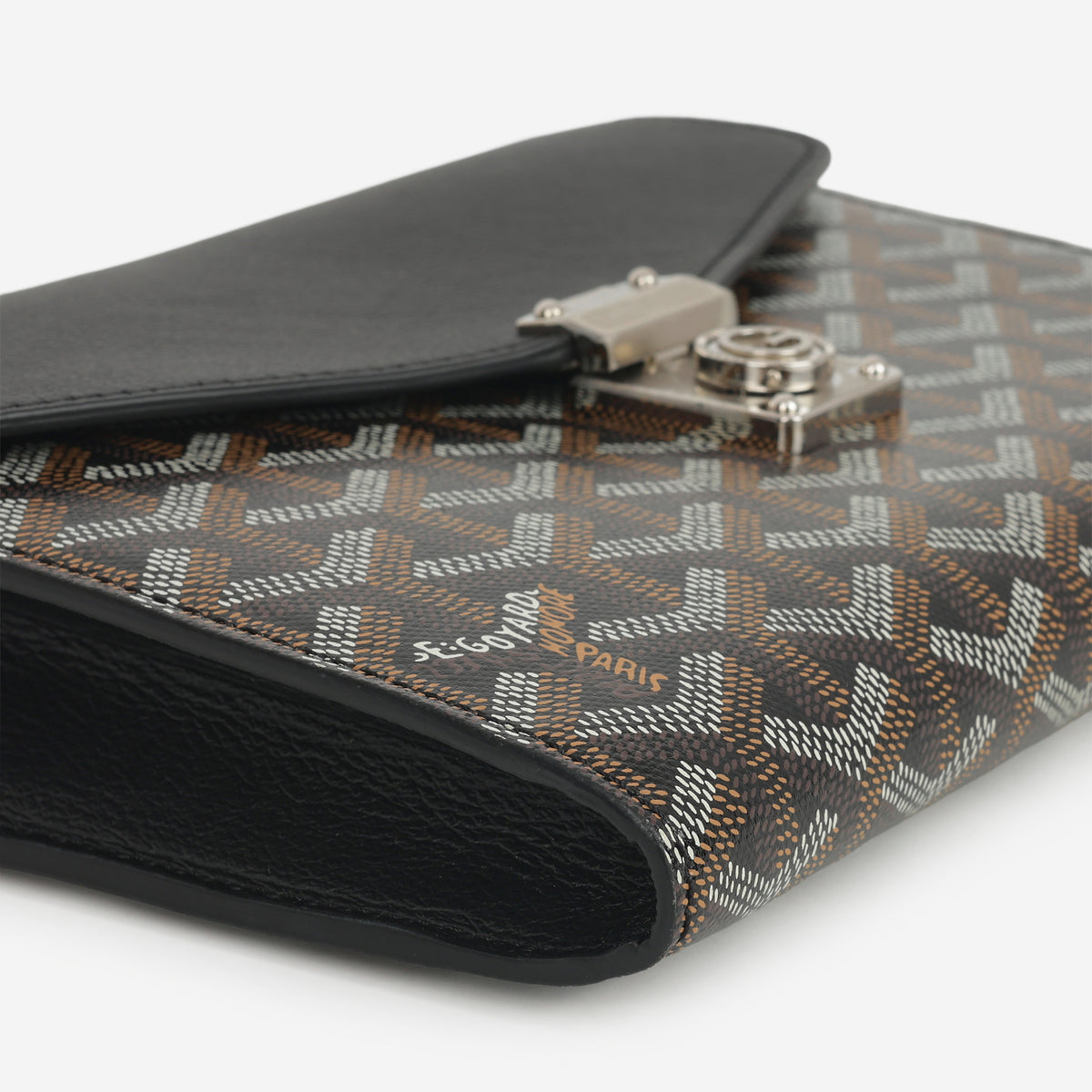 Goyard Chypre Wallet Pouch - Black Goyardine / Calfskin | Palladium Hardware
