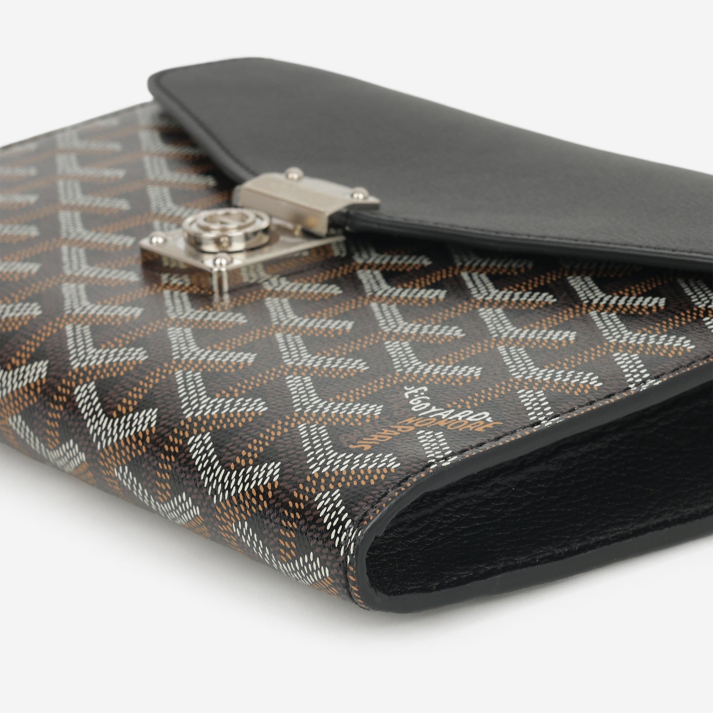 Goyard Chypre Wallet Pouch - Black Goyardine / Calfskin | Palladium Hardware