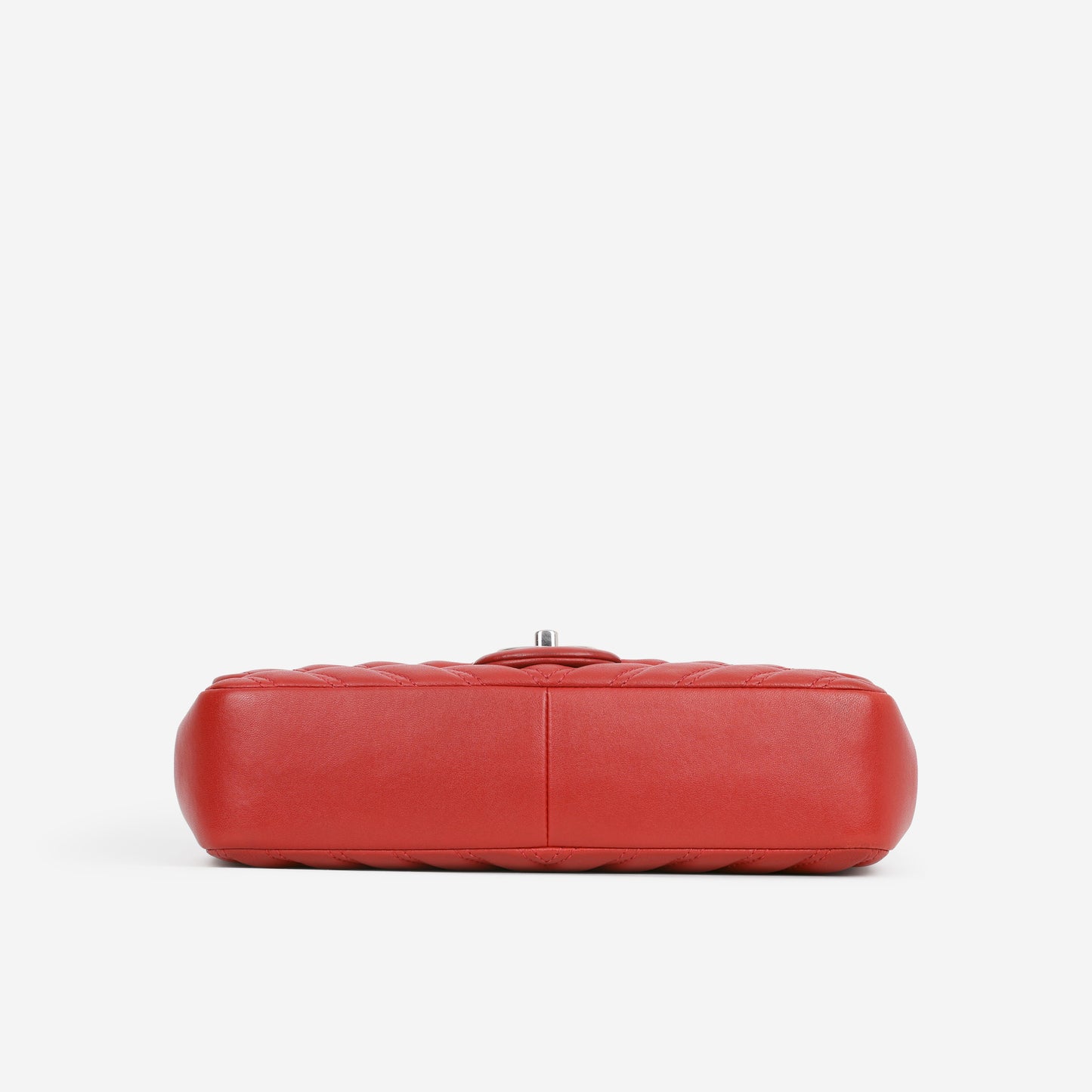 Chanel Medium Chevron Flap - Red Lambskin | Silver Hardware
