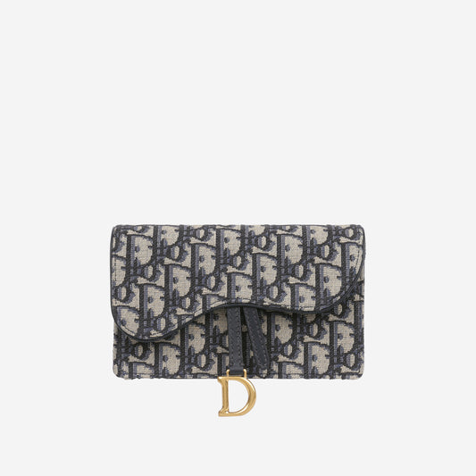Dior Saddle Belt Bag - Navy Oblique Jacquard | Gold Hardware