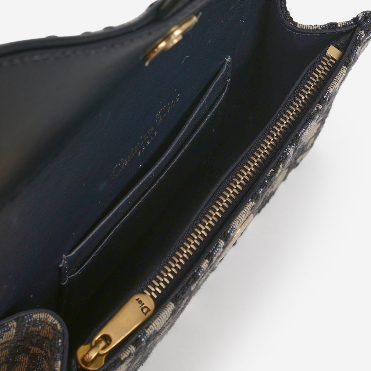 Dior Saddle Belt Bag - Navy Oblique Jacquard | Gold Hardware