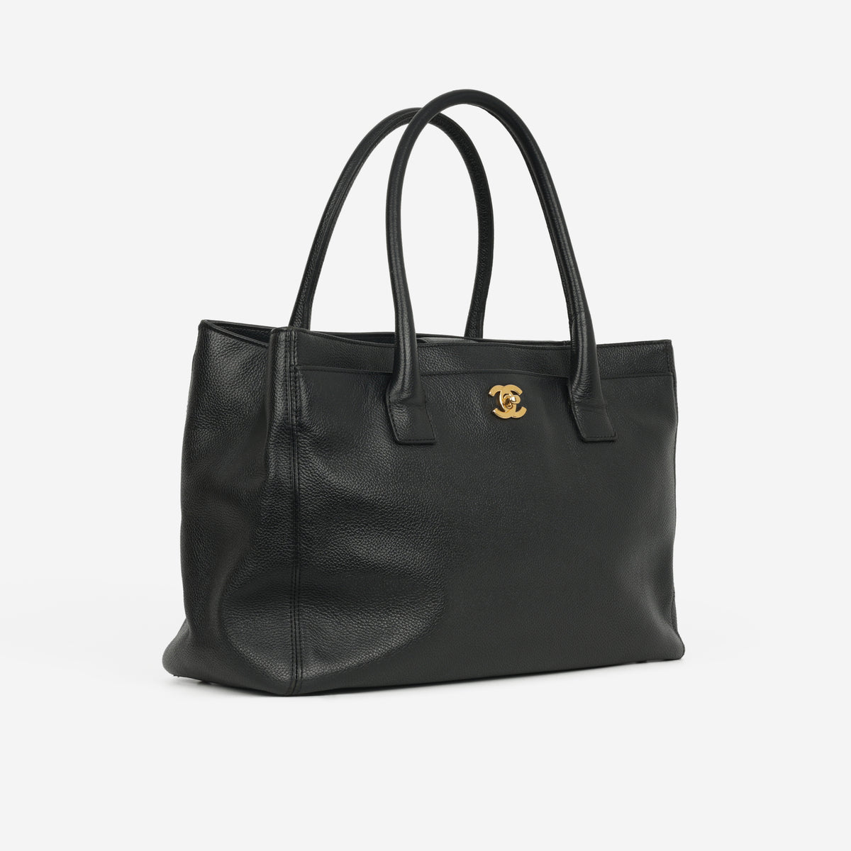 Chanel Vintage Executive Cerf Tote - Black Taurillon | Gold Hardware