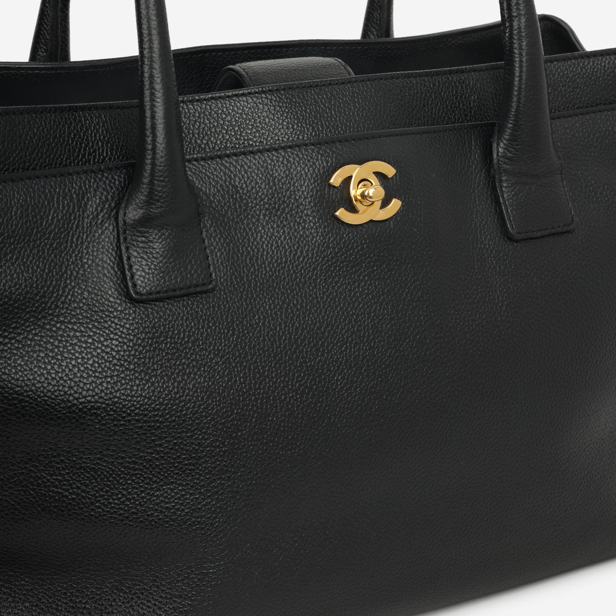 Chanel Vintage Executive Cerf Tote - Black Taurillon | Gold Hardware