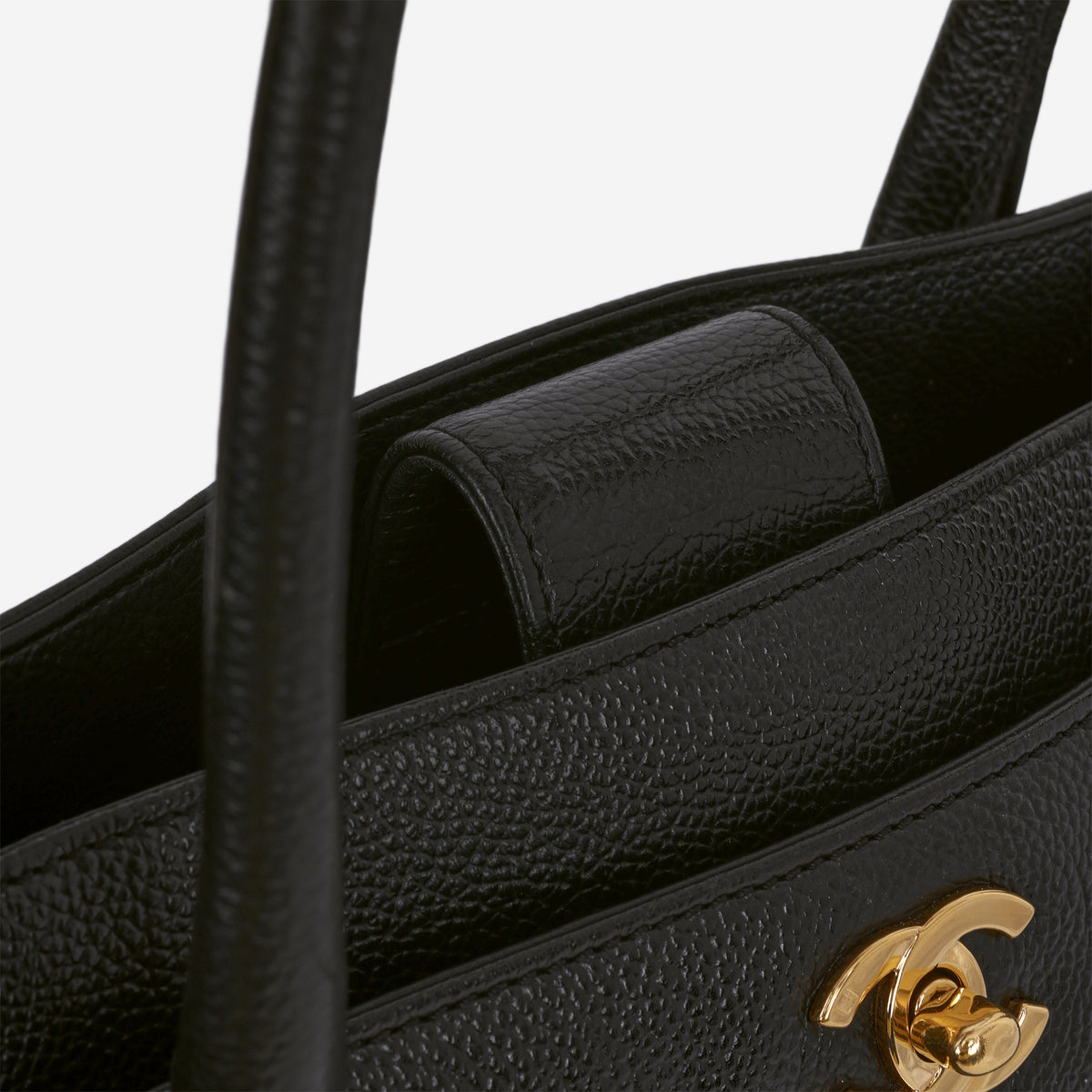 Chanel Vintage Executive Cerf Tote - Black Taurillon | Gold Hardware