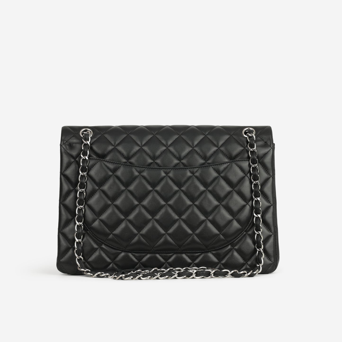 Chanel Maxi Classic Double Flap - Black Lambskin | Silver Hardware