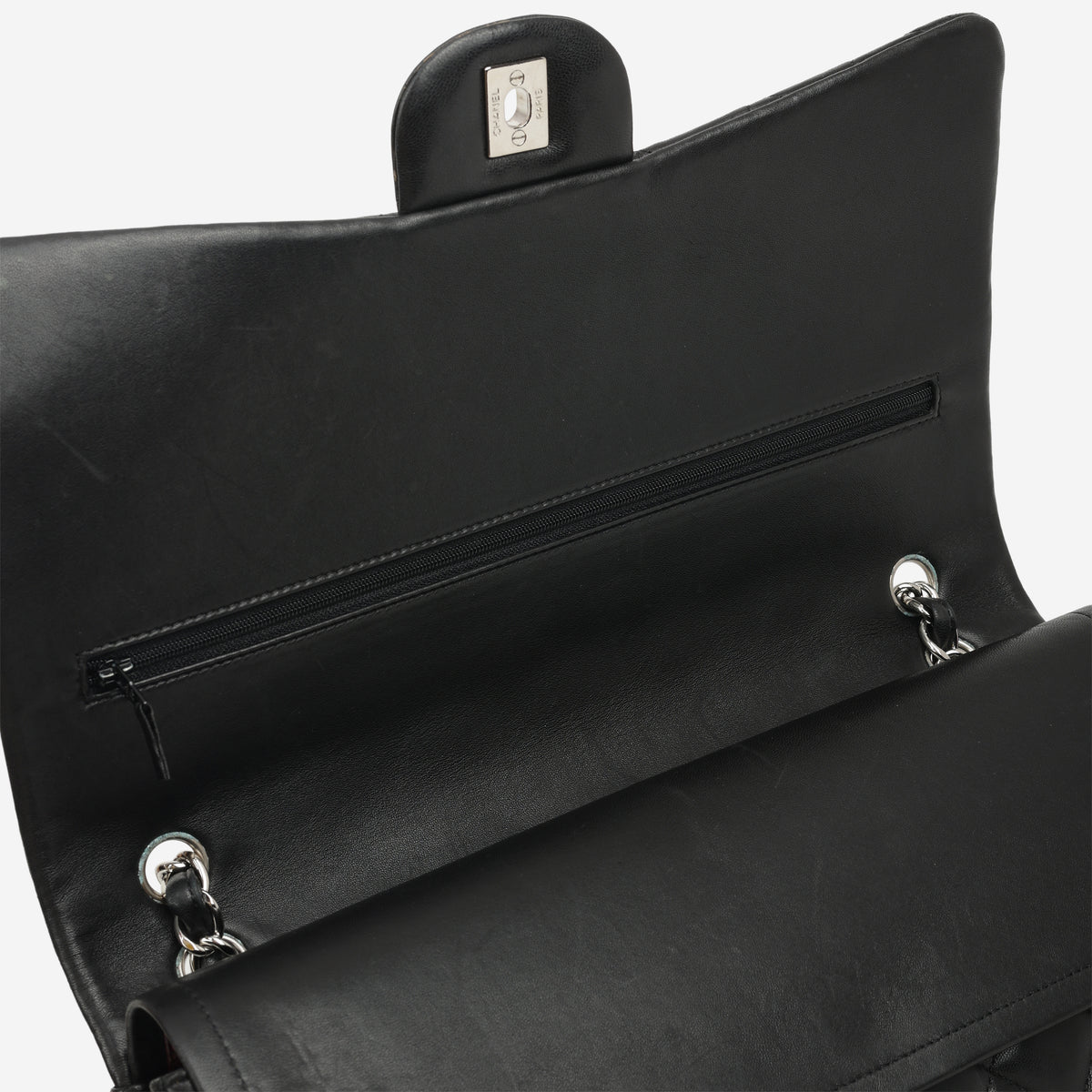 Chanel Maxi Classic Double Flap - Black Lambskin | Silver Hardware
