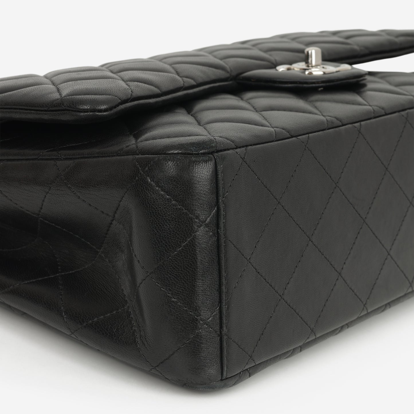 Chanel Maxi Classic Double Flap - Black Lambskin | Silver Hardware