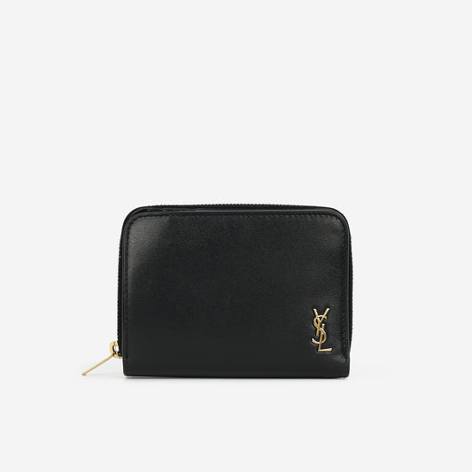 Saint Laurent Wallet - Black Calf Leather | Gold Hardware