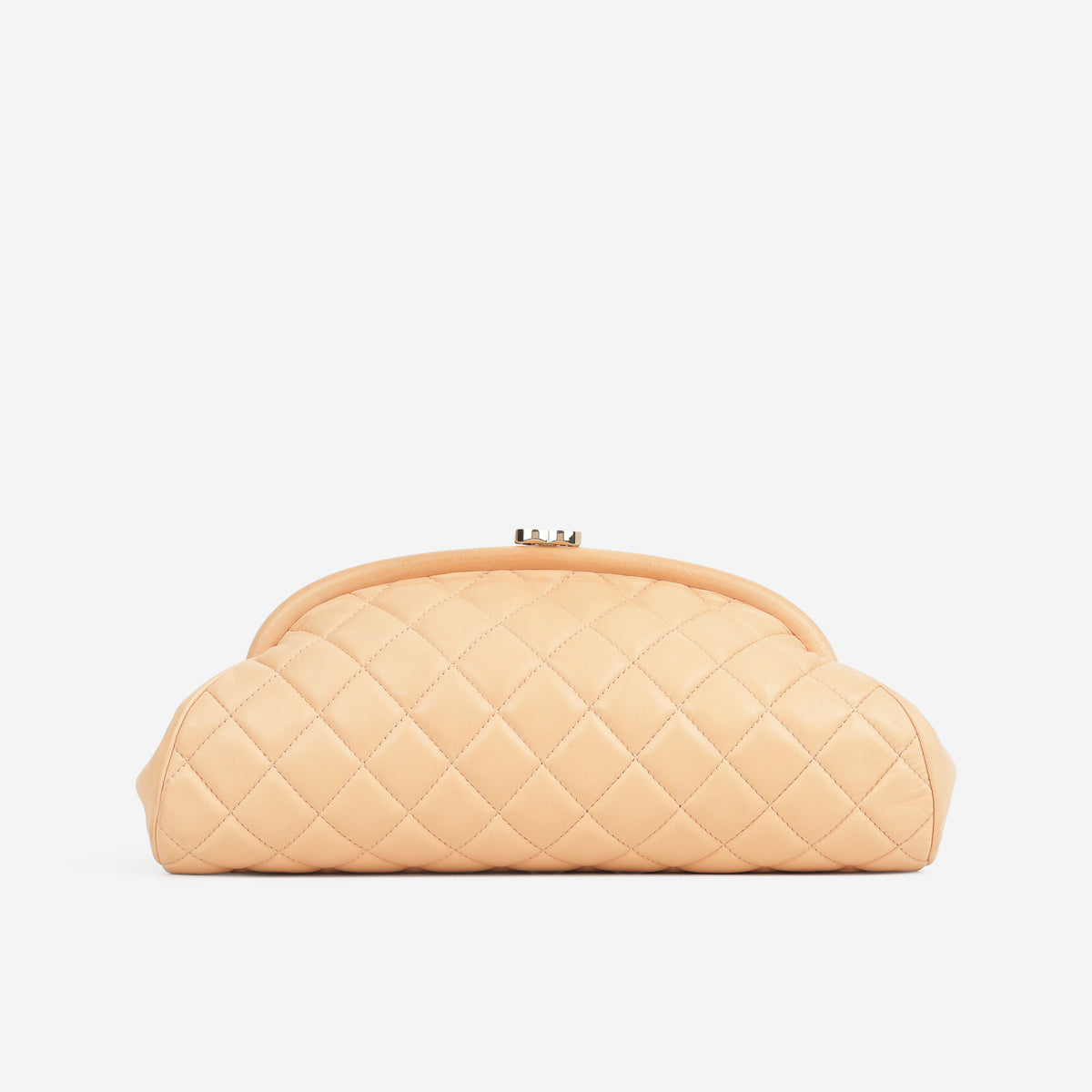 Chanel Timeless CC Half Moon Clutch - Peach Lambskin | Silver Hardware
